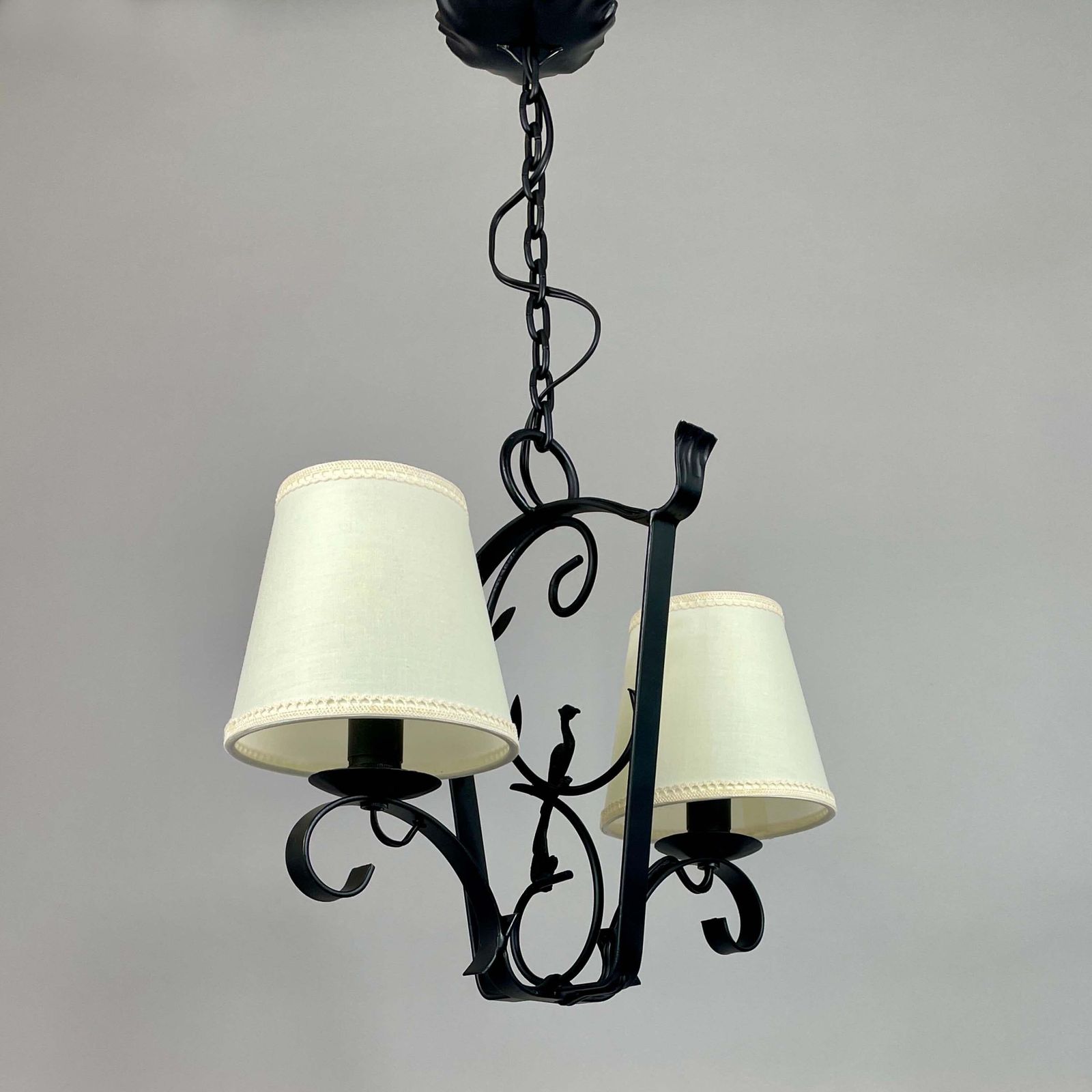 Art Deco Wrought Iron Pendant, Bjerkas Armatur, Sweden 1930s To 1940s photo 1088.0