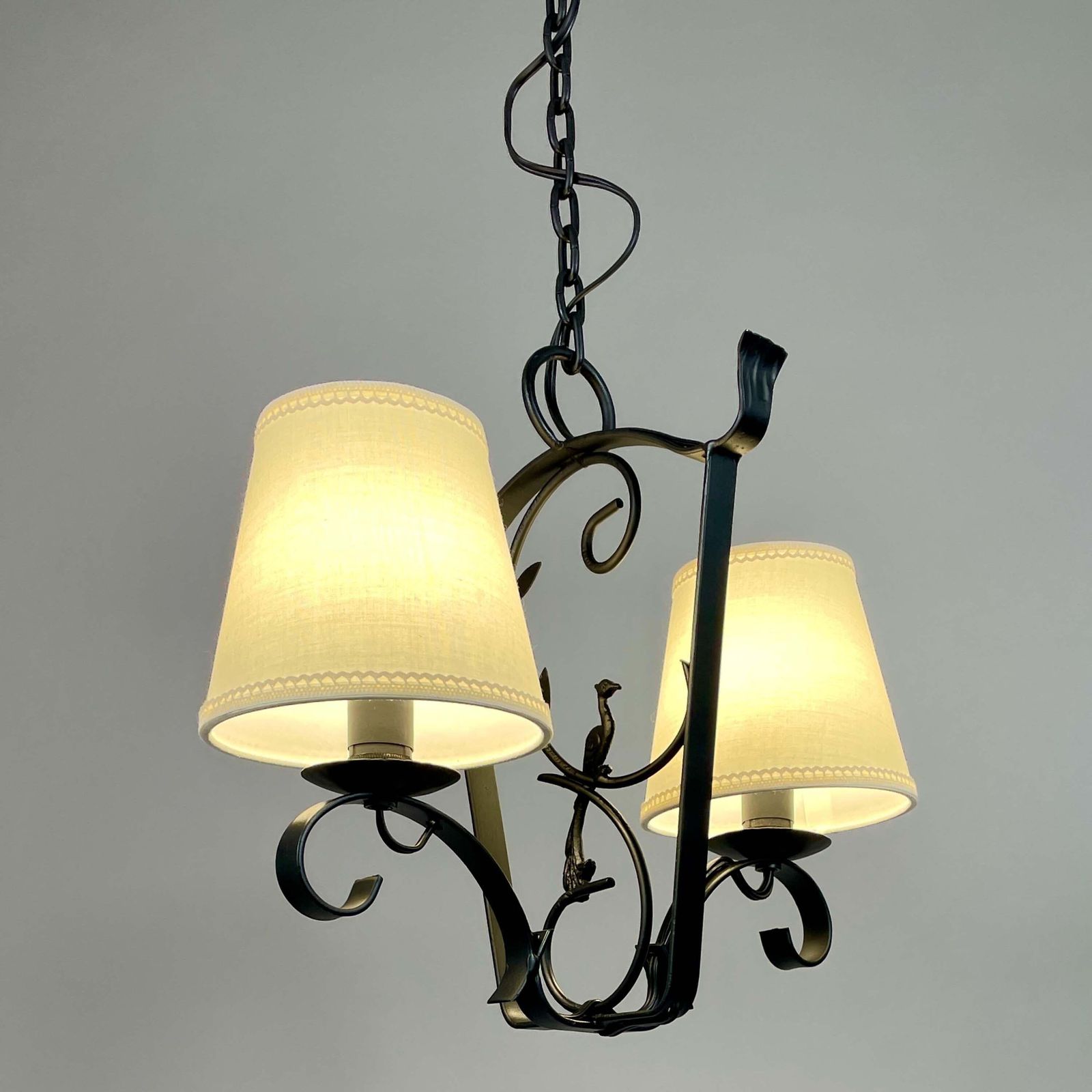 photo buy Art Deco Wrought Iron Pendant, Bjerkas Armatur, Sweden 1930s To 1940s