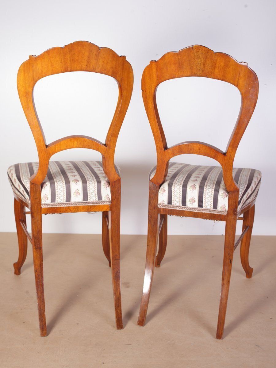 Late Biedermeier stoelen in walnoot, jaren 1880, set van 2 photo vinterior