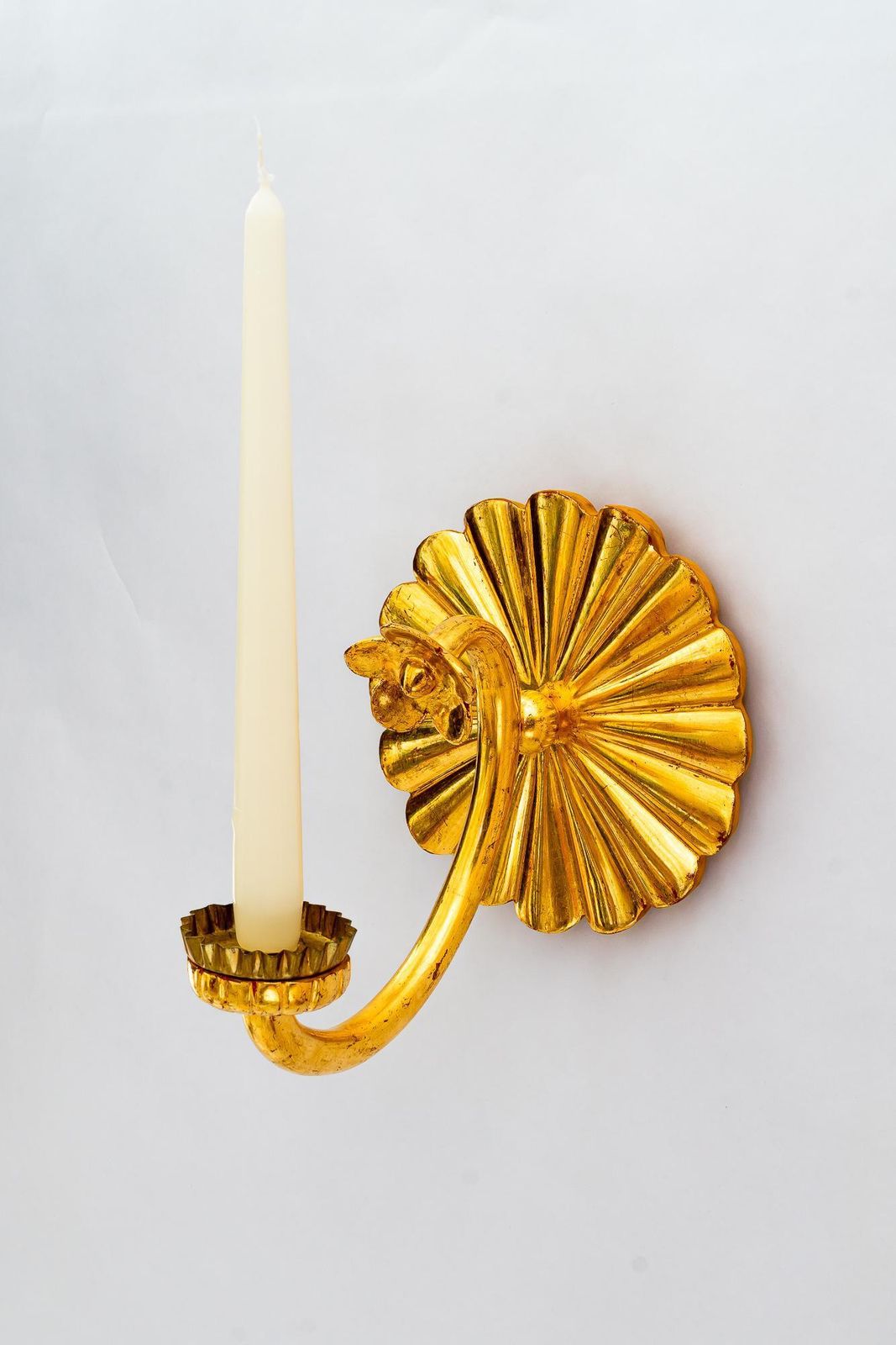 Art Deco Carved And Gilted Art Deco Wood Wall Candle Holder Around 1920s photo 783.0