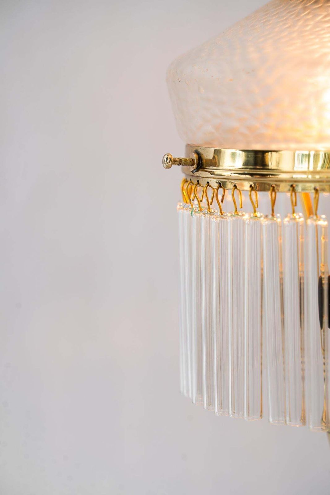 photo buy Art Deco Table Lamp With Palme Koenig Glass Shade And Glass Sticks Vienna 1920s