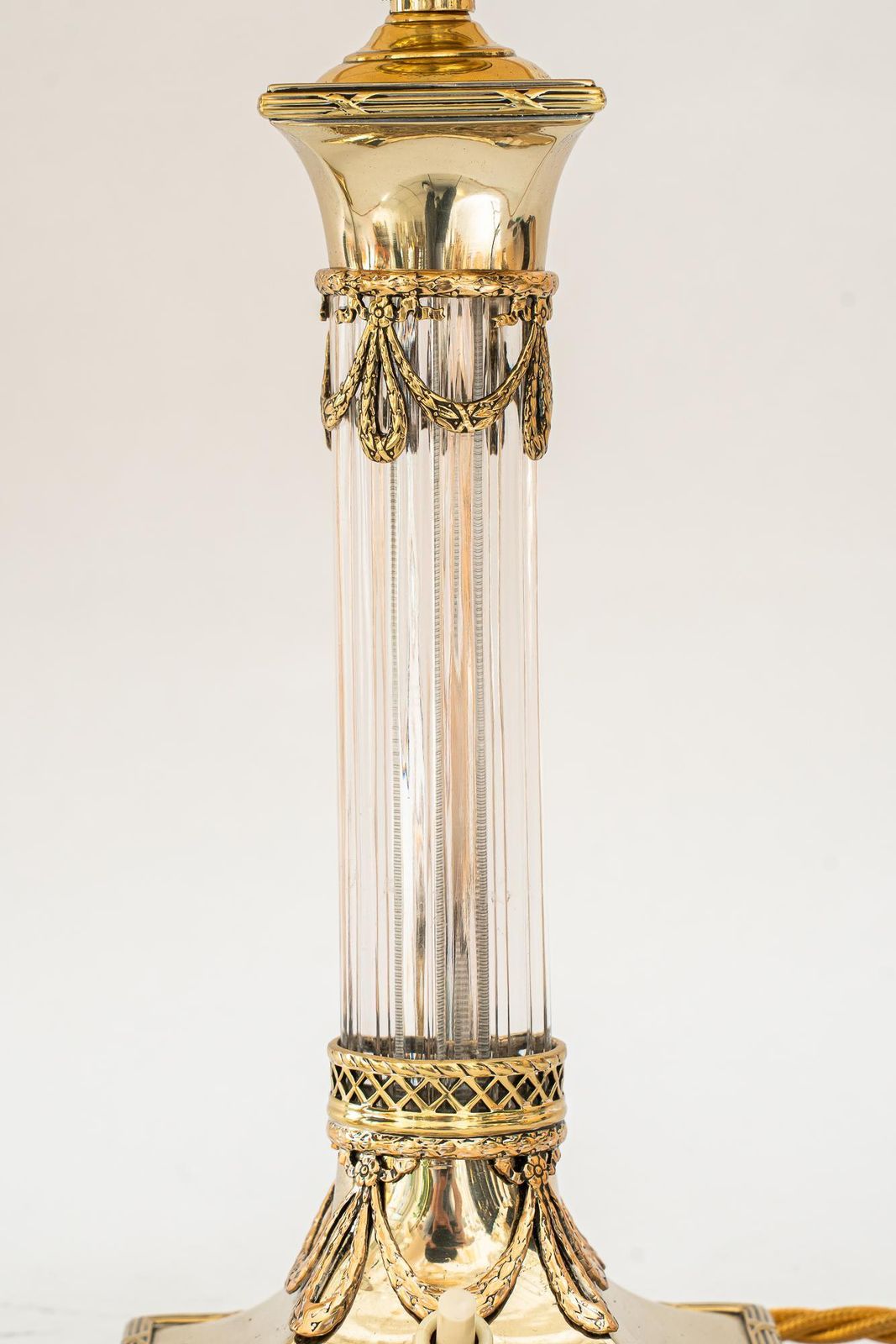 Almost Intendical Art Deco Table Lamps With Fabric Shades Vienna Around 1920s photo vinterior