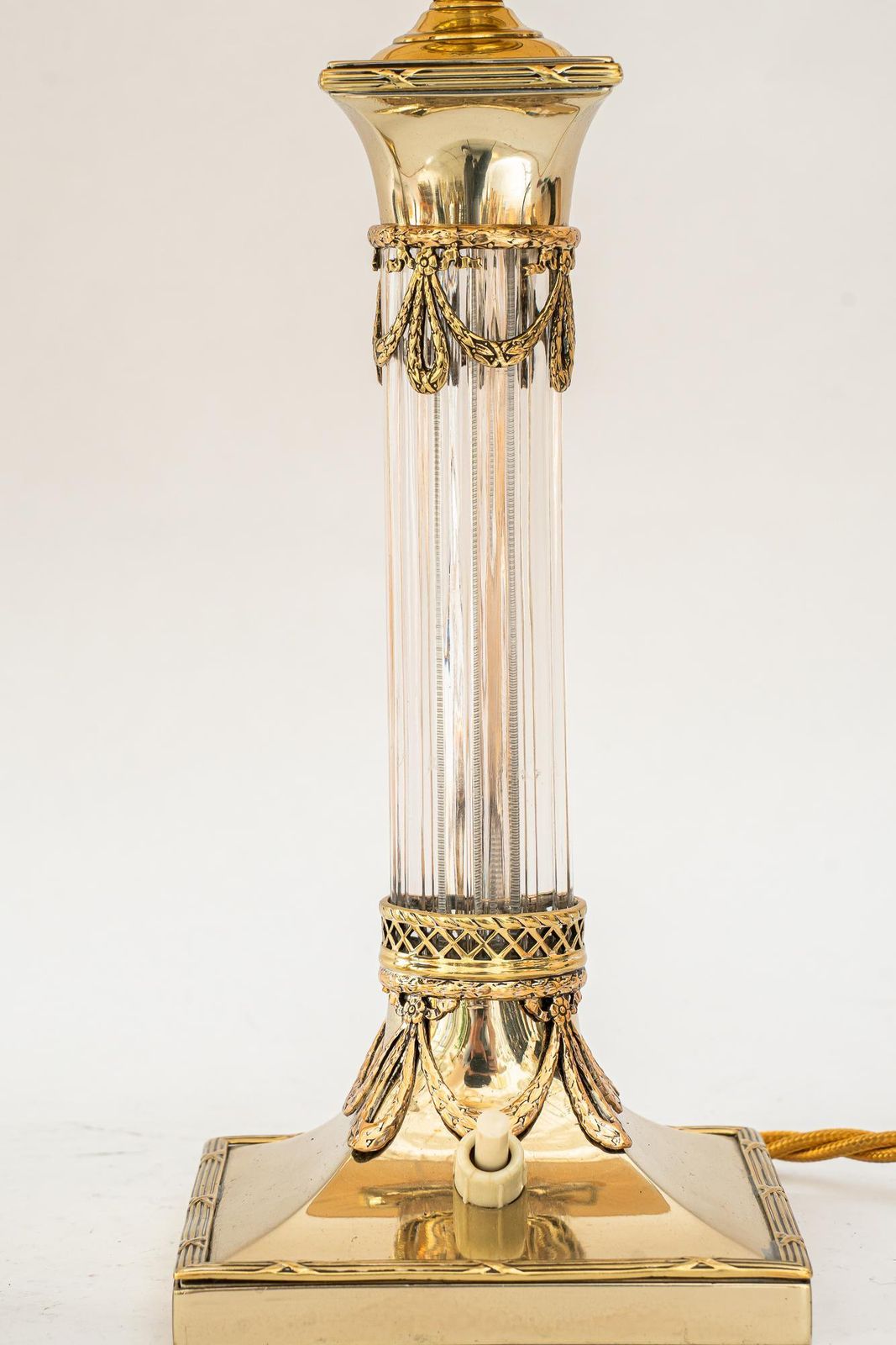 Almost Intendical Art Deco Table Lamps With Fabric Shades Vienna Around 1920s photo buy