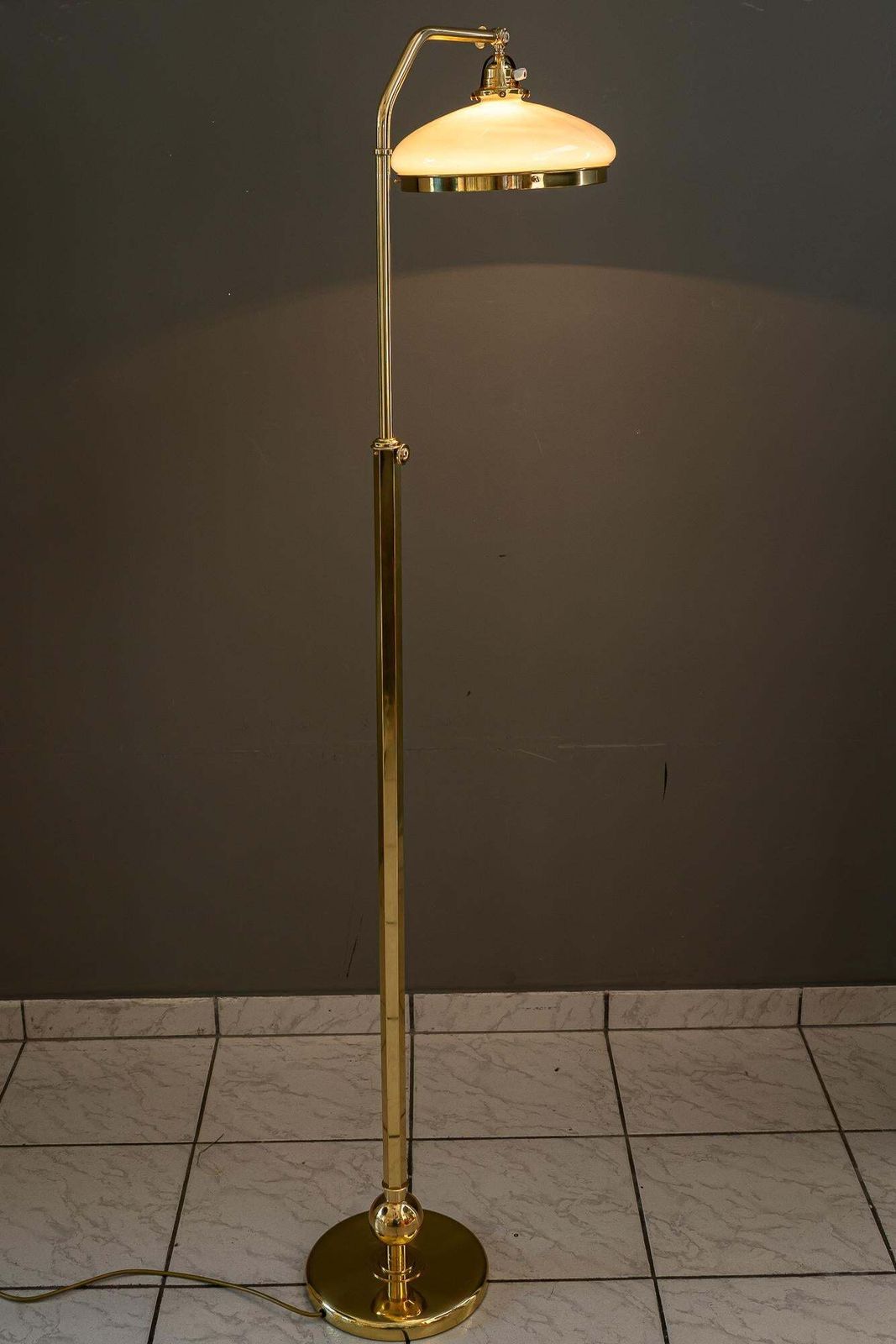 photo buy Hight Adjustable And Swiveling Floor Lamp With Opal Glass Shade Vienna 1920s