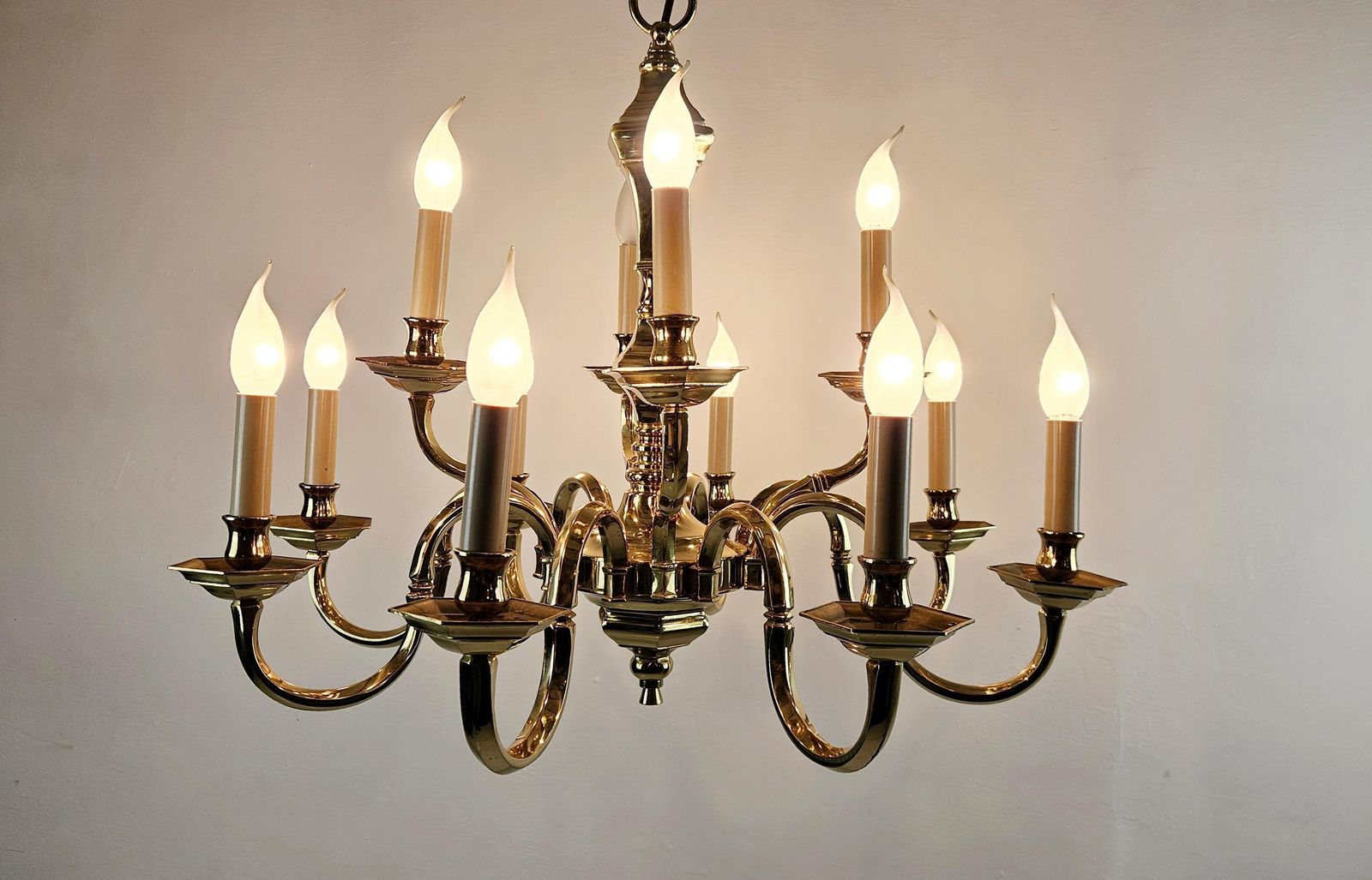 photo for sale Italian Brass Chandelier By Art M.D., 1980s–1990s
