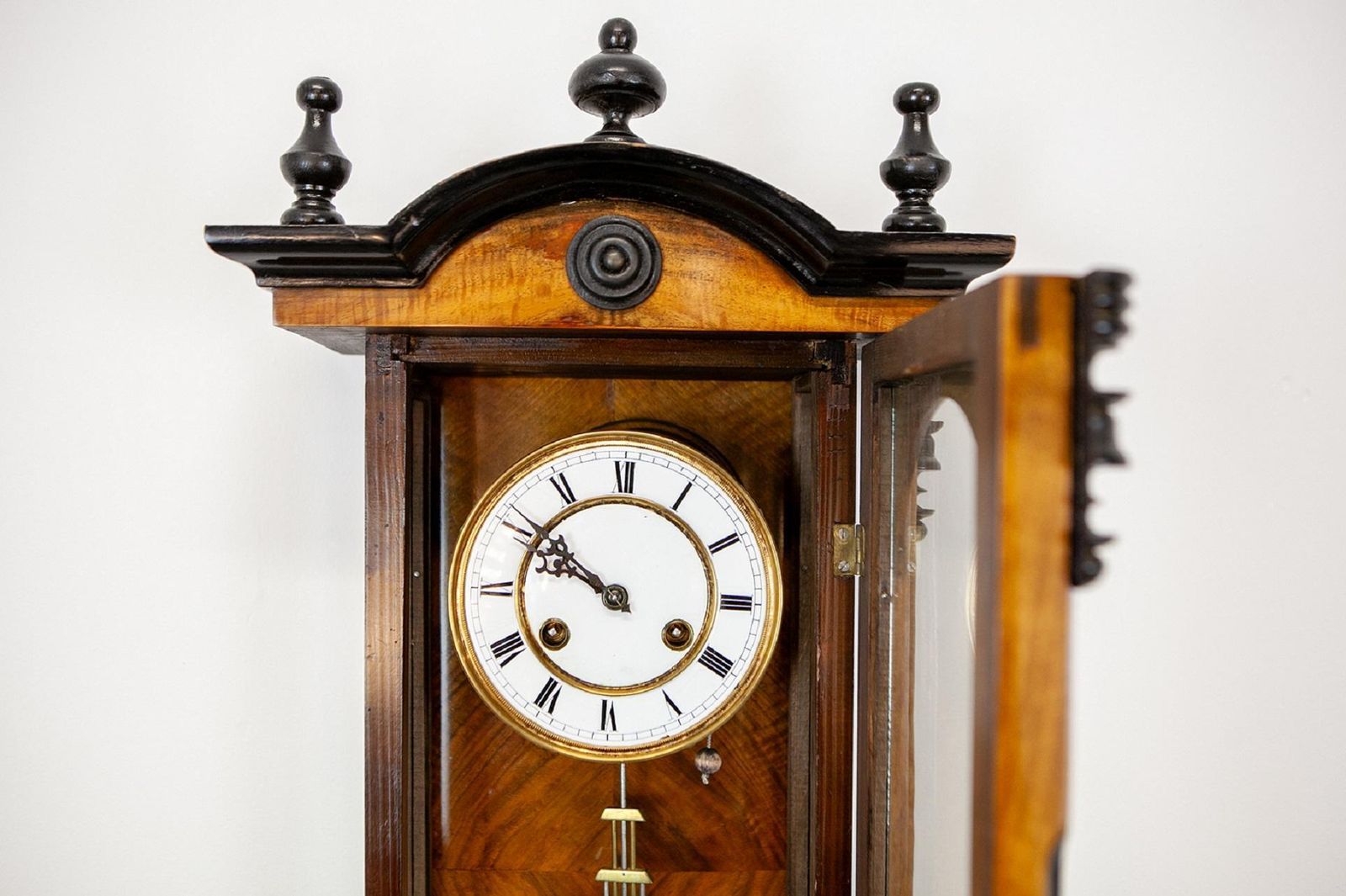 Antique Viennese Wall Clock In Fruit Wood Case, Late 19th Century photo buy