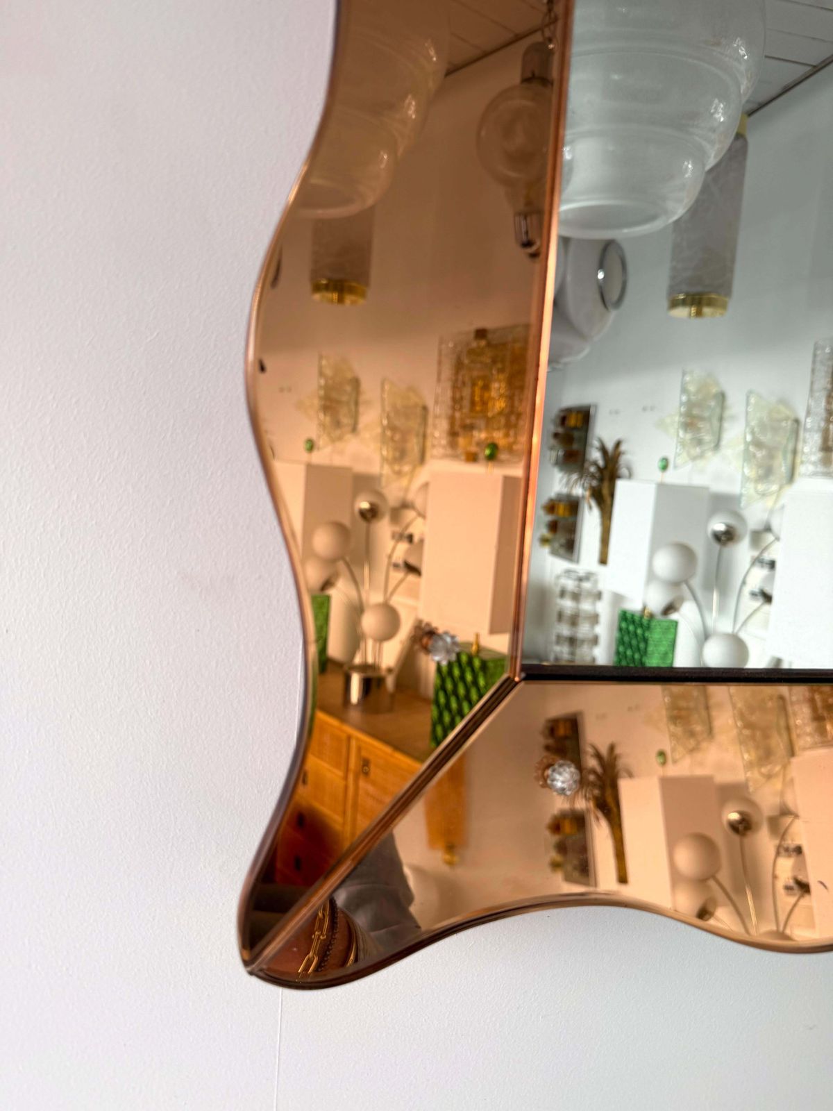 6094.0 Mirror Pink Glass By Cristal Art Italy, 1960s photo