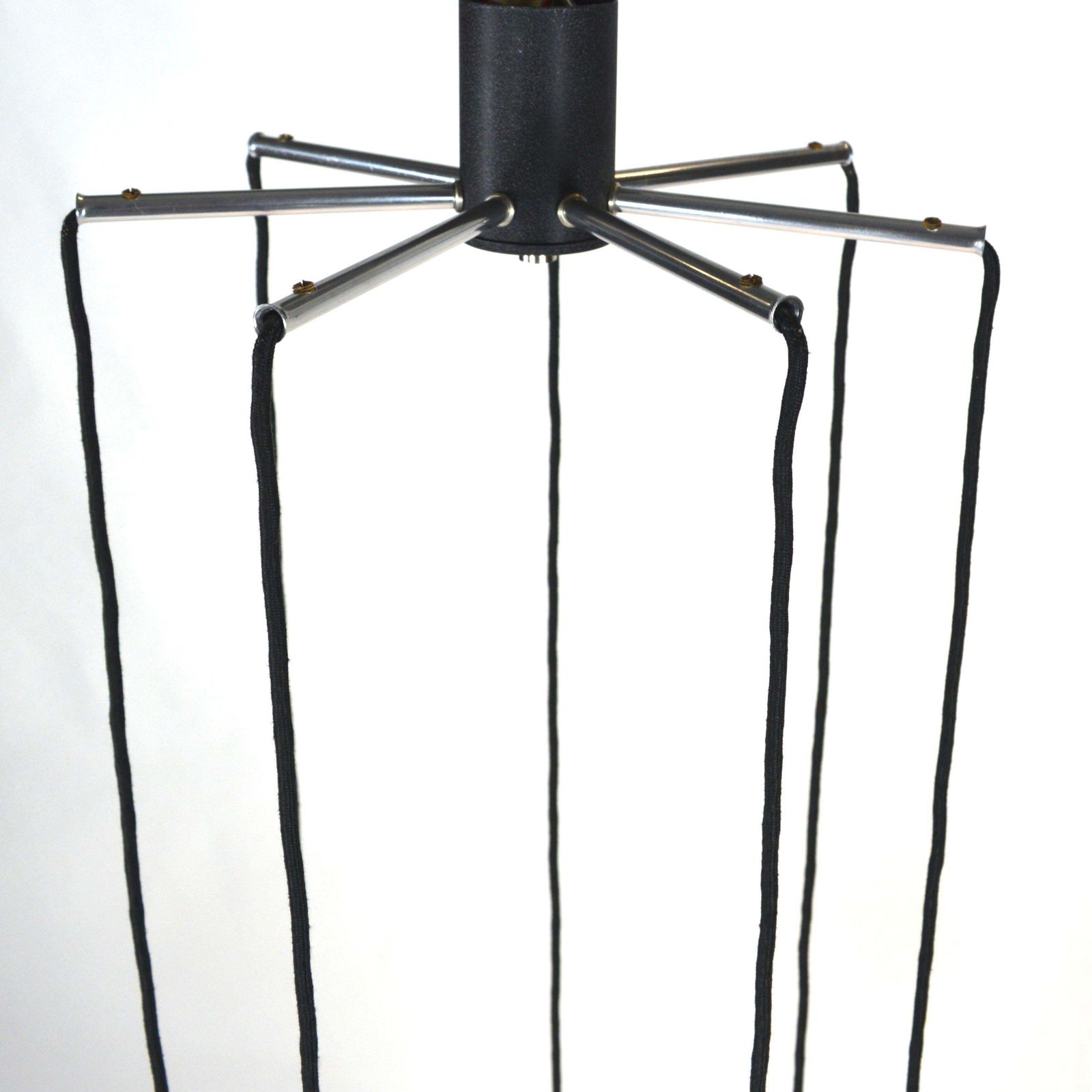 Mid Century Modern Chrome And Glass Chandelier By Raak, 42” photo 572.0