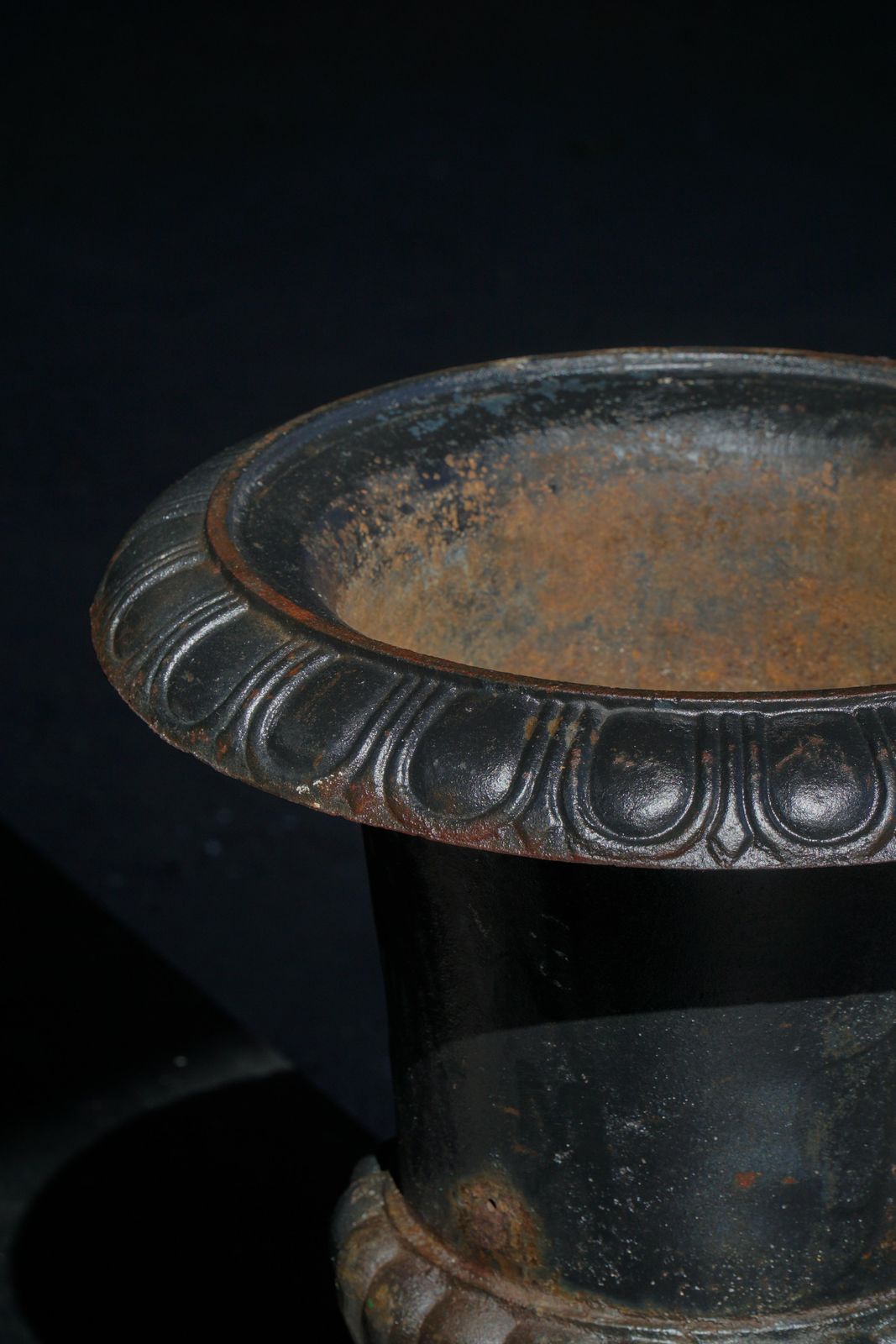 photo for sale Decorative Cast Iron Garden Urn / Jardinière, French Neoclassical Design, 1950s