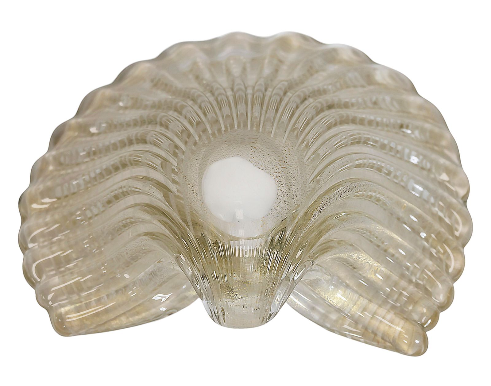Vintage Italian Handmade Shell Shape Murano Glass Centerpiece/Vase photo buy