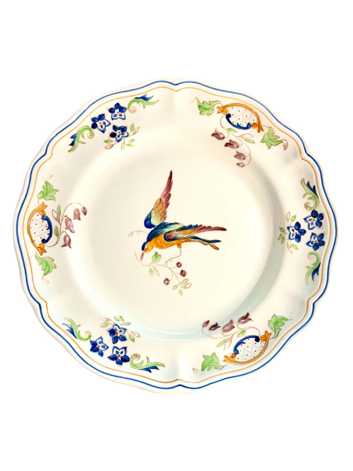 Set Of 12 Moustiers "Cléry" Hand Painted Faience Plates photo Home Decor