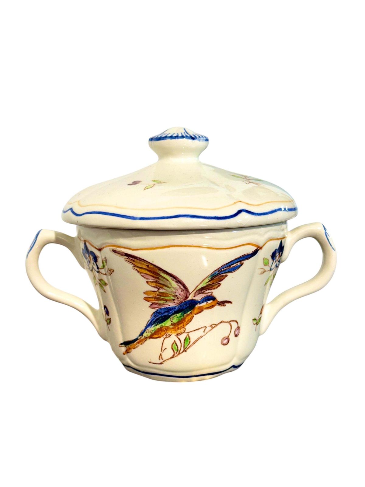 Moustiers " Cléry ", French Faience Hand Painted Tea / Coffee Service, 27 Pieces photo buy