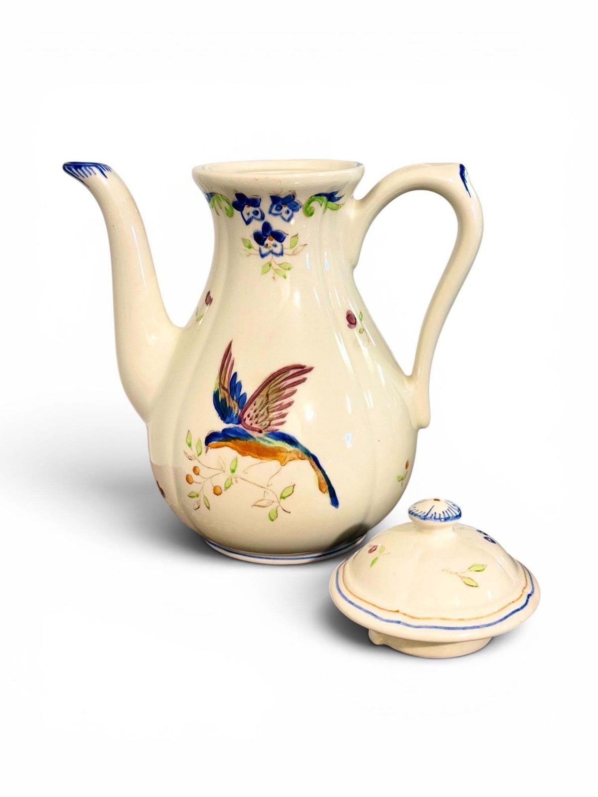 Moustiers " Cléry ", French Faience Hand Painted Tea / Coffee Service, 27 Pieces photo vintage