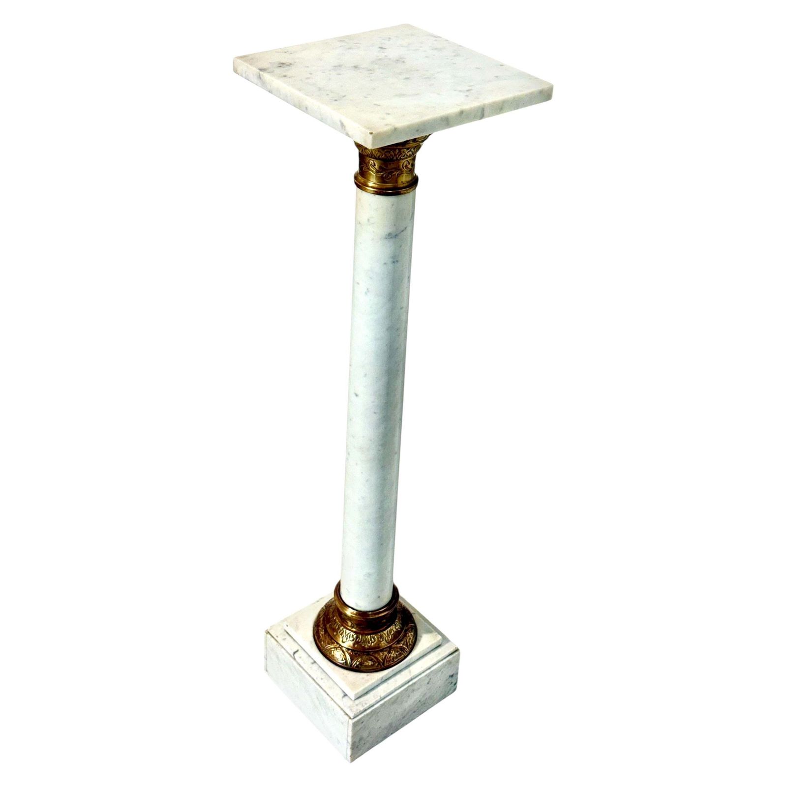 French Marble And Gilt Bronze Pedestal Column, 19th Century