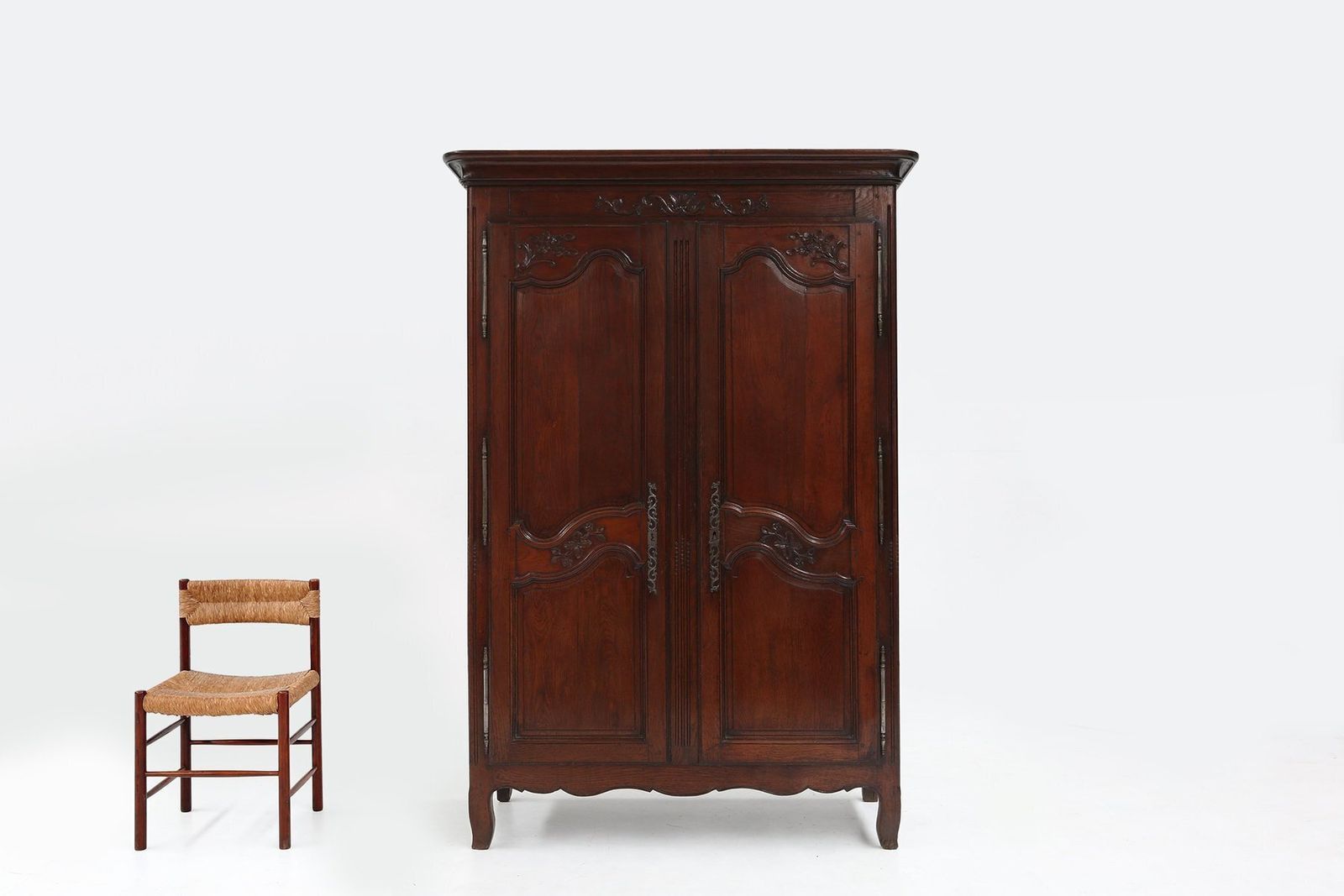 Large French Louis XVI Carved Bridal Wardrobe, 1850s photo for sale