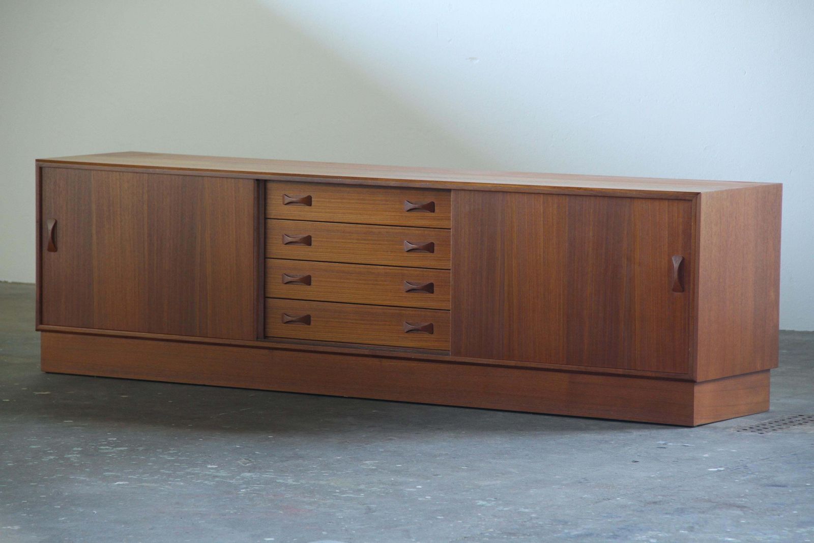 Vintage Teak Low Sideboard By Clausen & Søn, 1960s Denmark, Mid Century Modern photo furniture