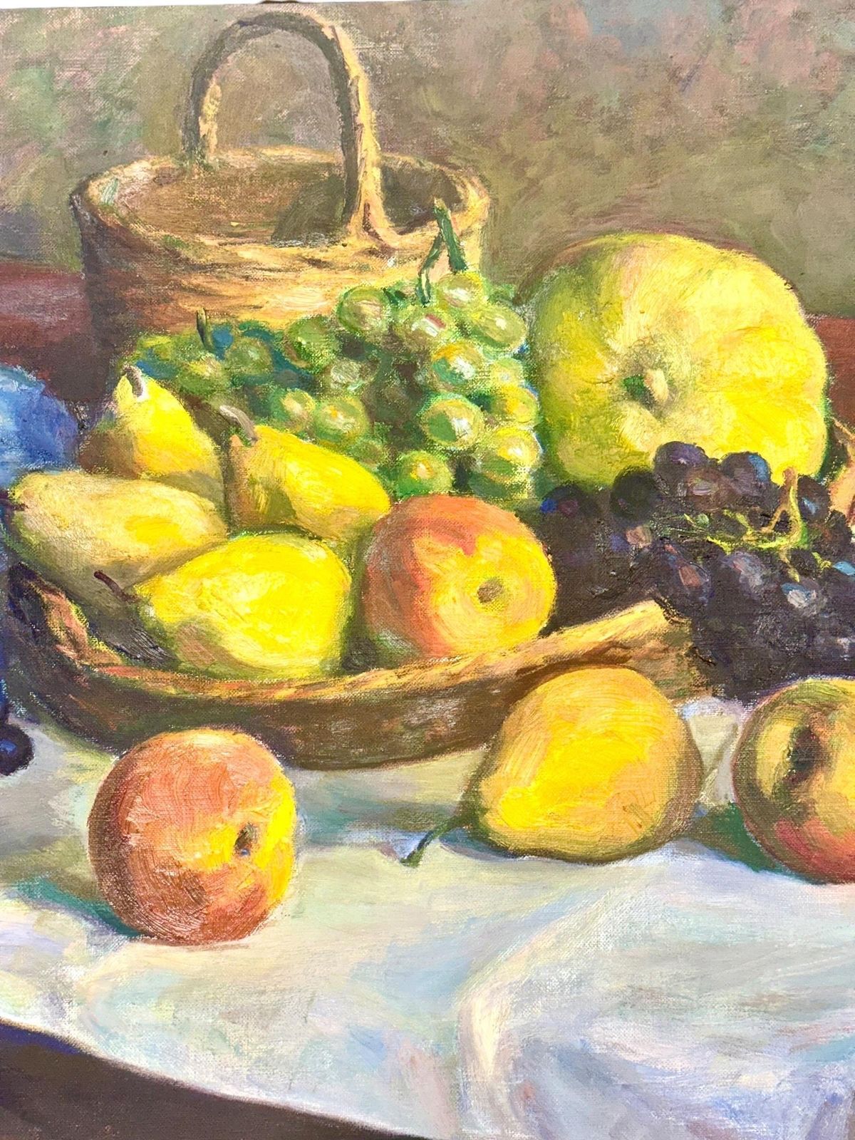 Still Life With Fruit, Oil On Canvas, Signed B. Jacquet, 20th Century photo for sale