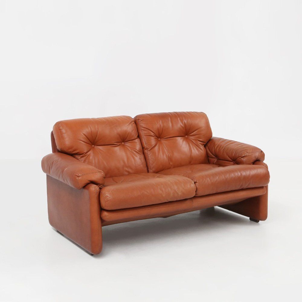 photo furniture Coronado Lounge Chair In Brown Leather By Tobia Scarpa For B&B Italia, Italy, 1960s