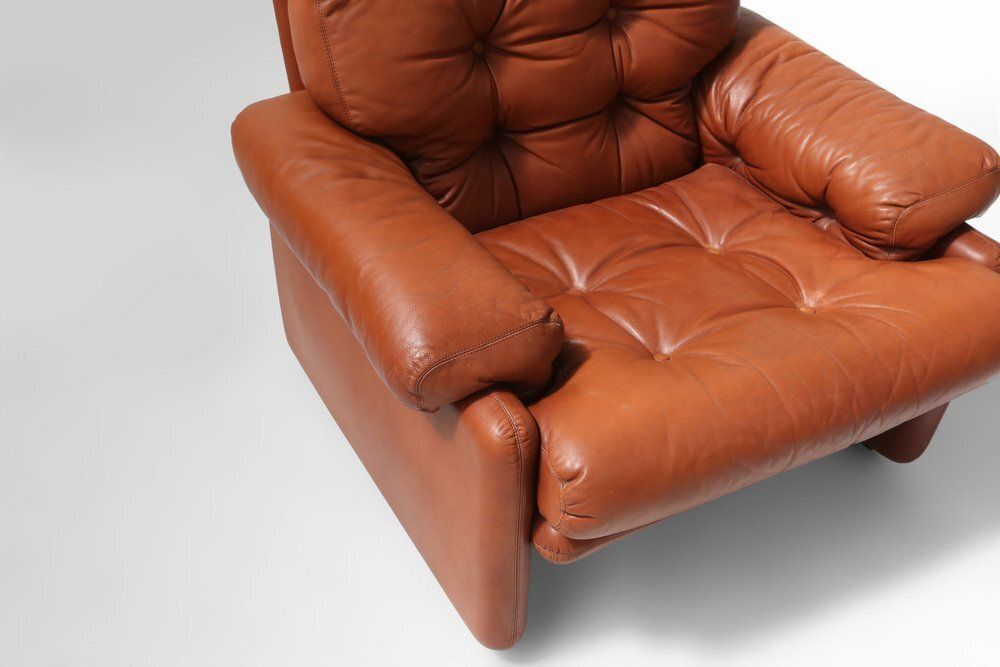 2090.0 Coronado Lounge Chair In Brown Leather By Tobia Scarpa For B&B Italia, Italy, 1960s photo