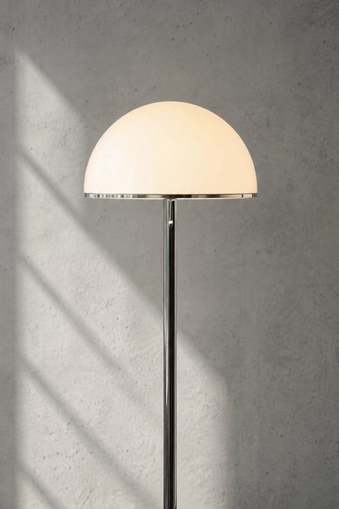 Vintage Swedish Chrome And White Acrylic Floor Lamp From Nybro Armaturfabrik, 1970s photo vinterior