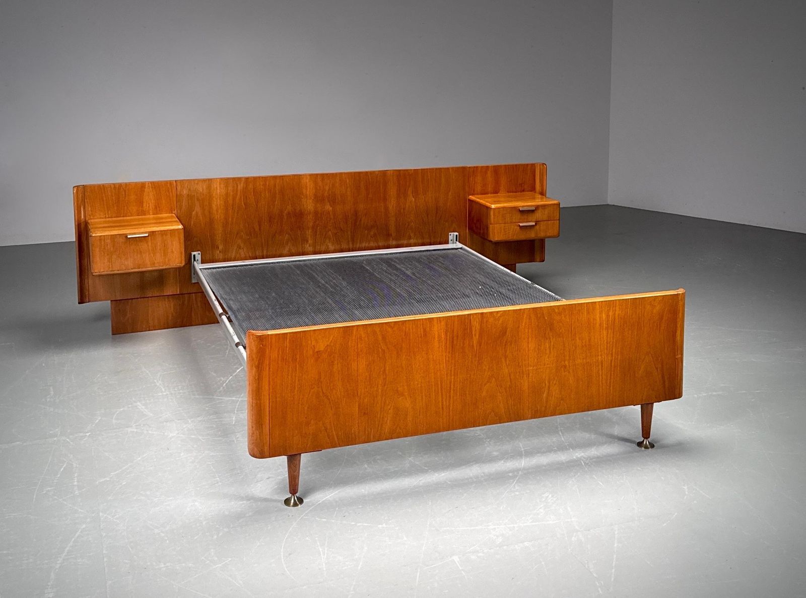 4365.0 Northern European Modern Double Bed With Integrated Floating Nightstands, 1950's photo