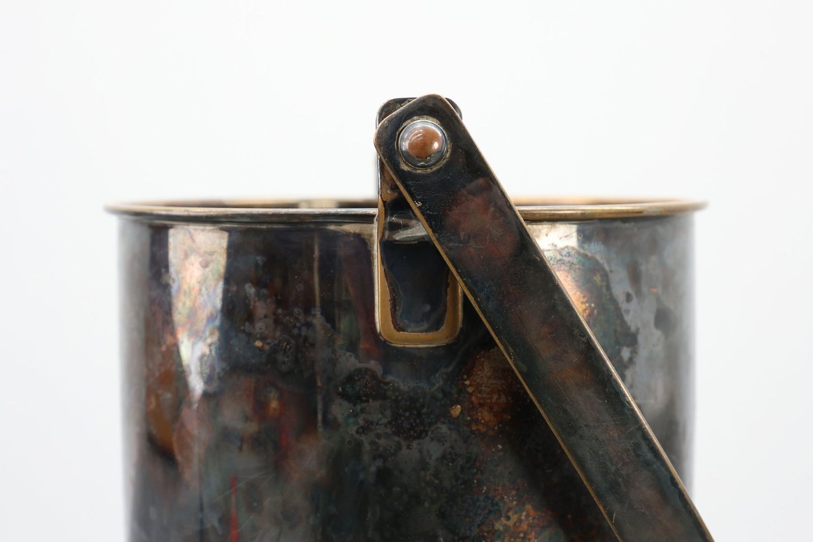Art Deco Silvered Copper Champagne Bucket On Stand, France, 1910s photo vintage
