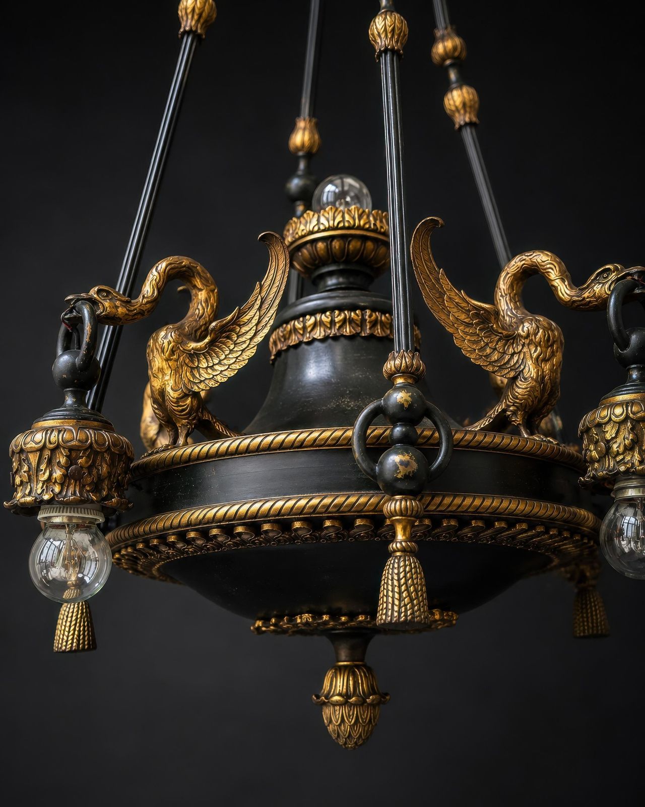 19th Century French Napoleon III Empire Revival Swan Chandelier photo 4740.0