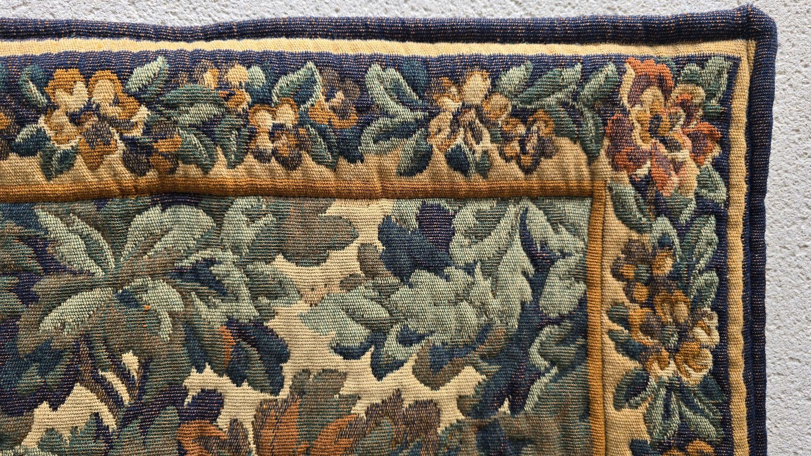 photo for sale Mid Century Aubusson Style Woven Tapestry, Large Pastoral Landscape, 166 Cm