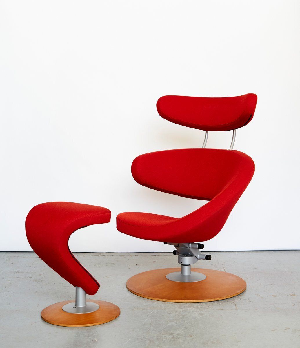 Set Of Peel Lounge Chair & Ottoman By Olav Eldøy Asu For Stokke, 2000s photo furniture