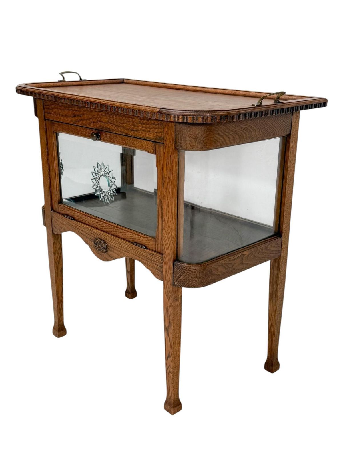 photo for sale Art Nouveau Tea Cabinet With Serving Tray, 1900s