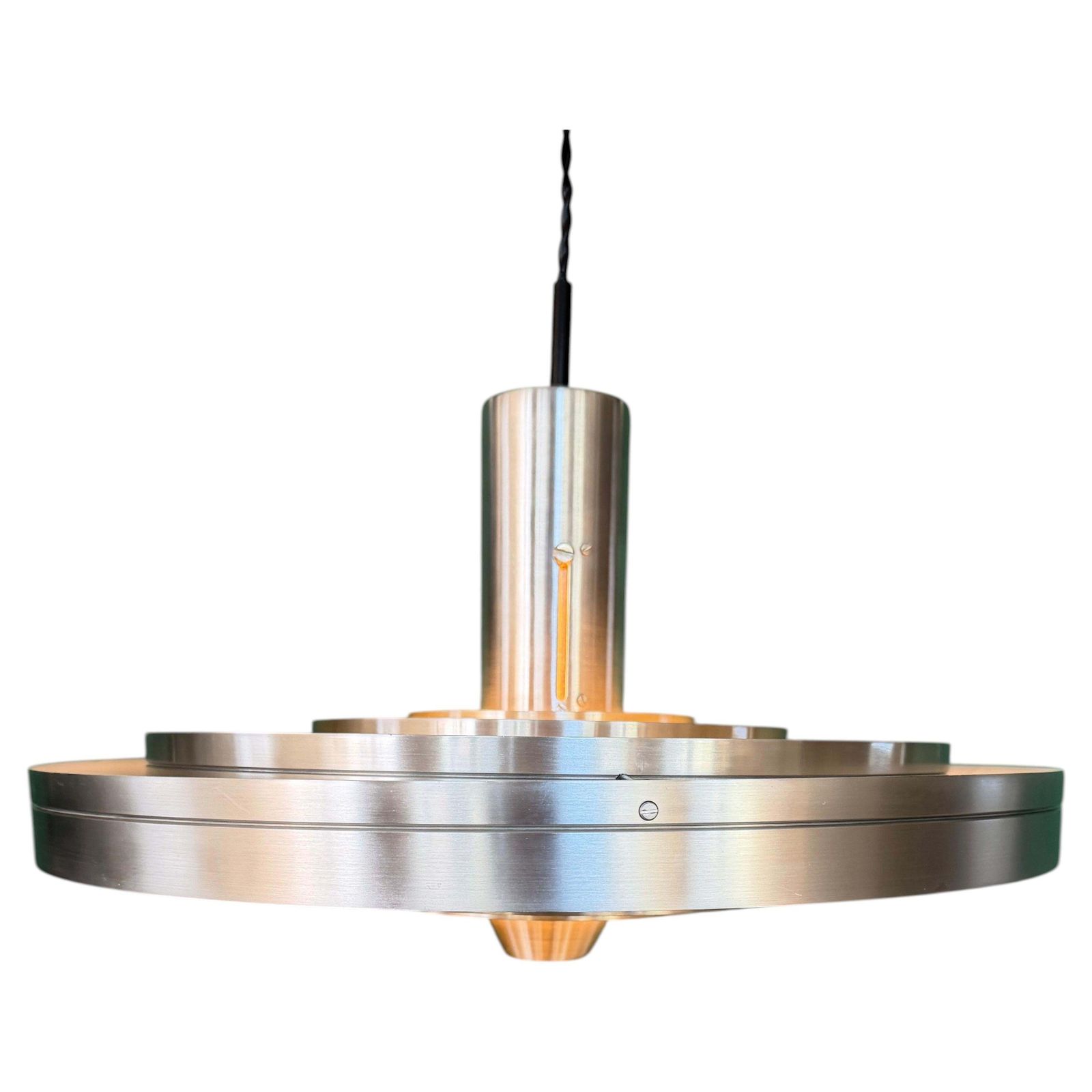 Vintage 1960s  Fibonacci Pendant In Aluminum By Sofus Frandsen For Fog And Mørup