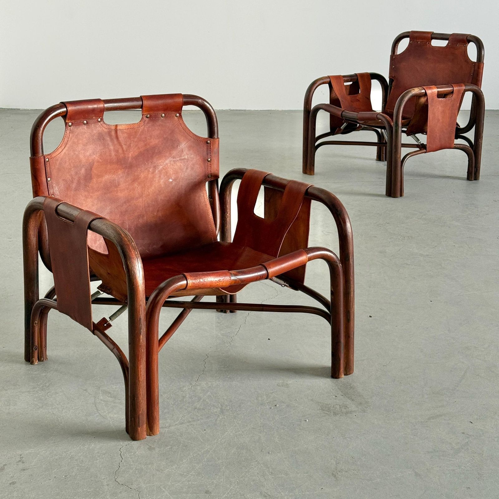 Tito Agnoli Leather Safari Chairs For Bonacina photo furniture