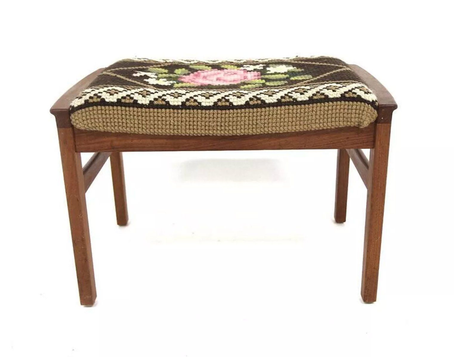 Ottoman en teck, Suède, 1950 photo Mobilier