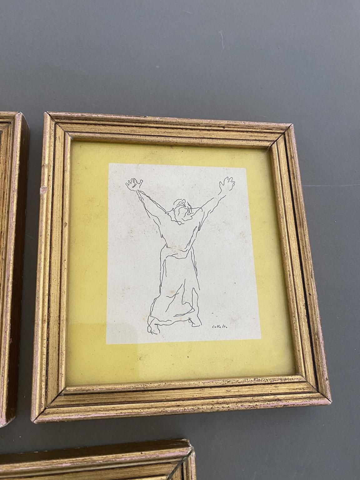 Zwart-wit expressionistische tekeningen, eind 20e eeuw, Italië photo Kunst