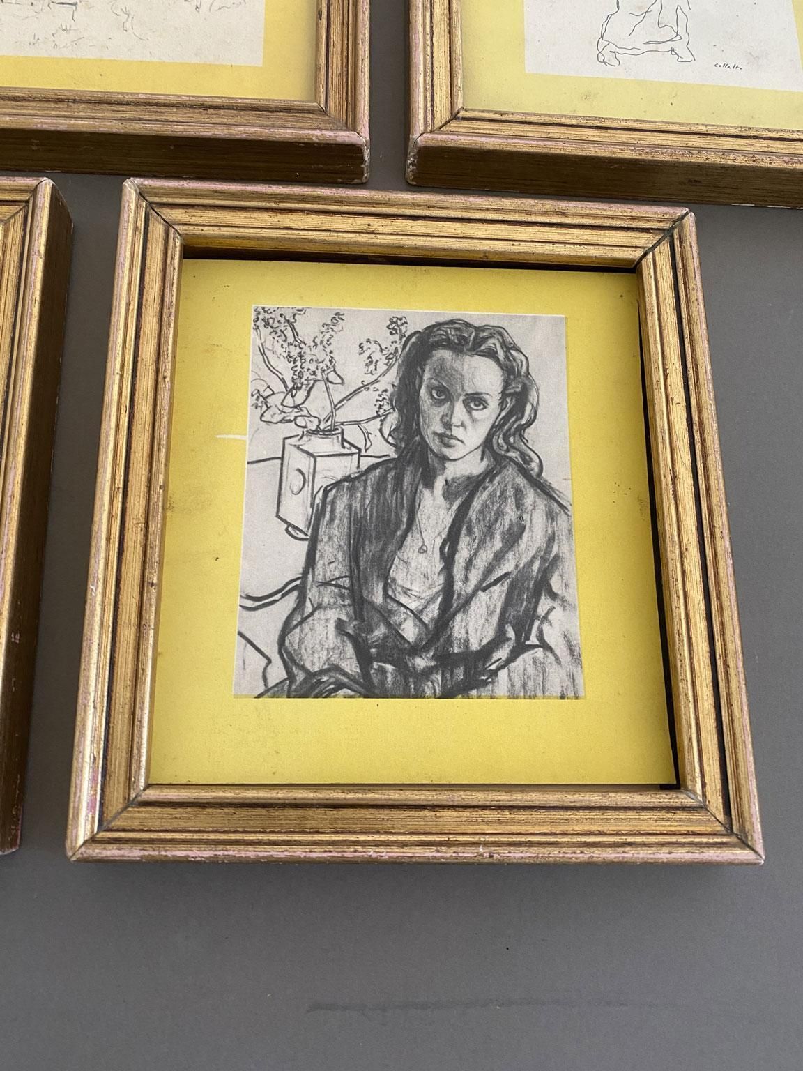 Zwart-wit expressionistische tekeningen, eind 20e eeuw, Italië photo vinterior