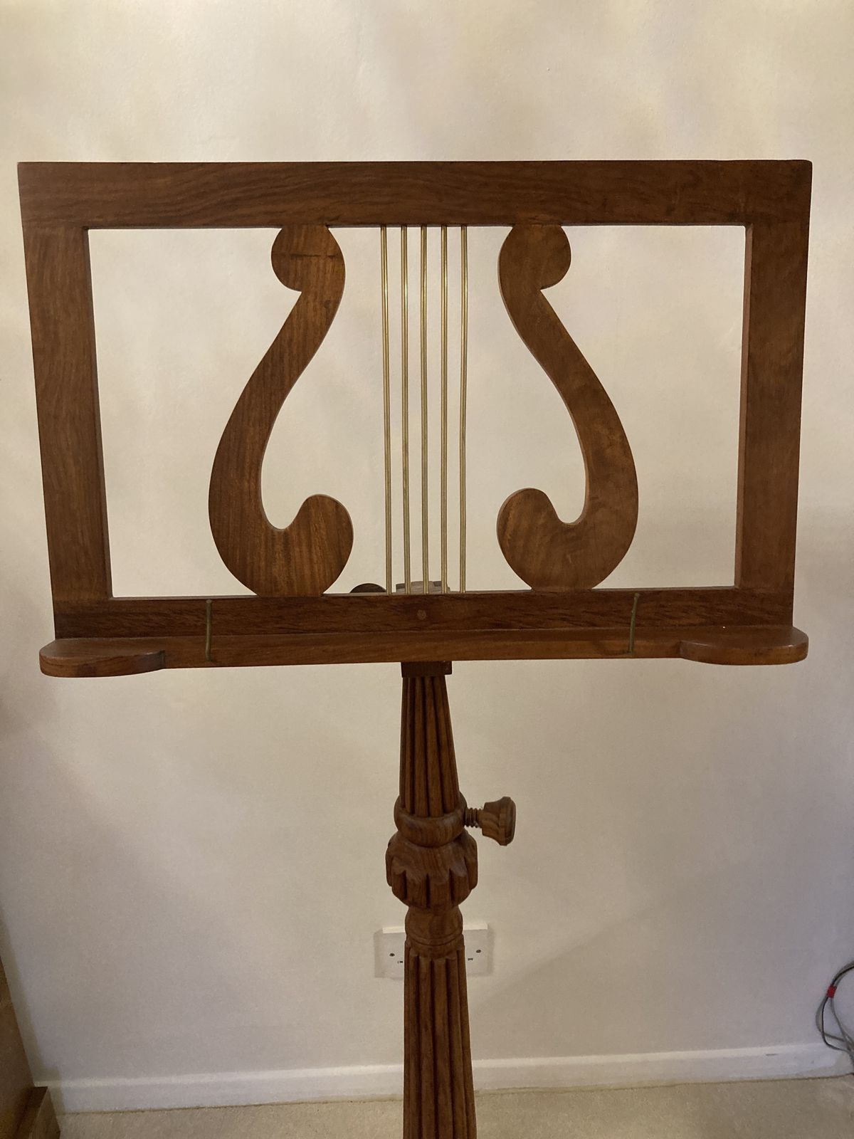 Carved Wooden Lyra Music Stand photo Home Decor