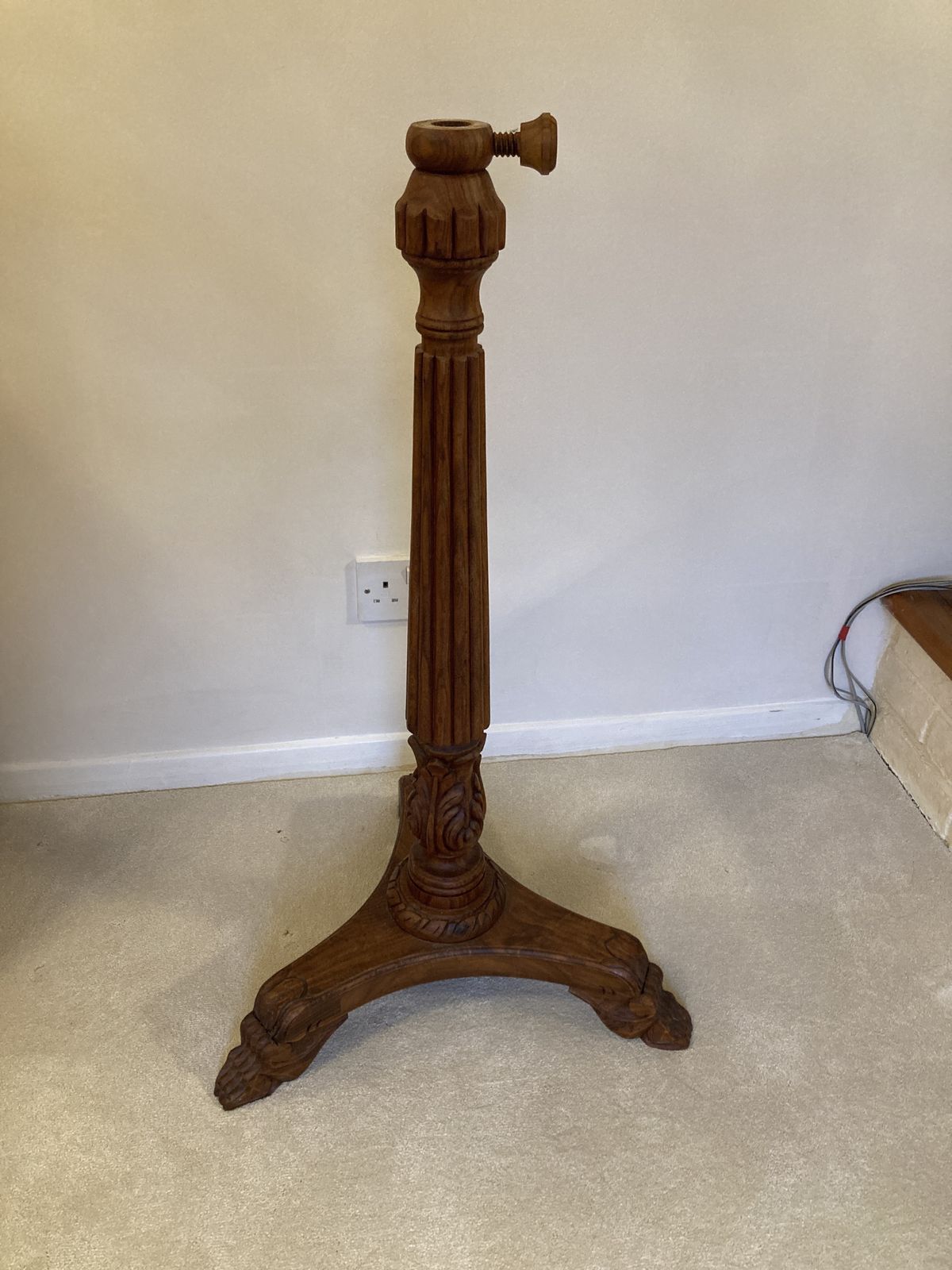 Carved Wooden Lyra Music Stand photo vintage