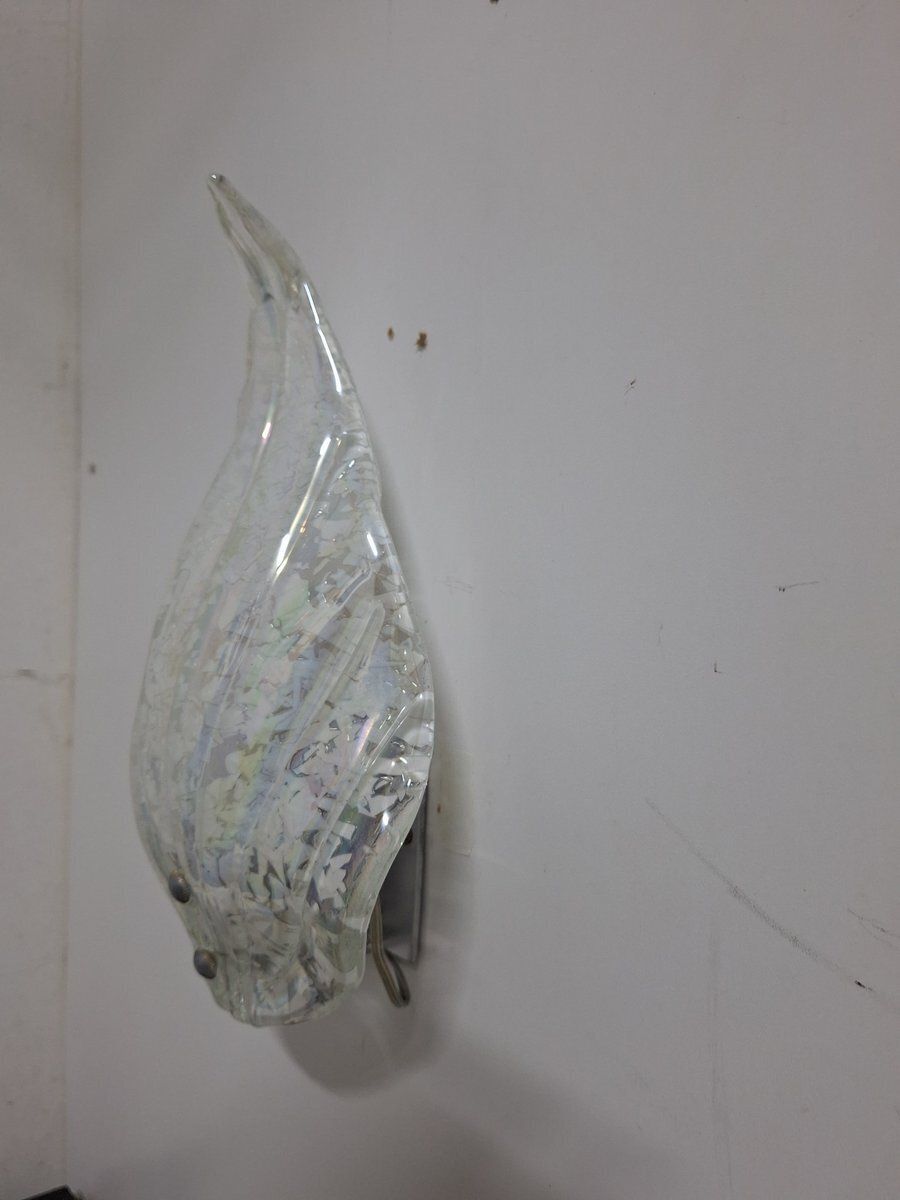Graniglia Glass Wall Lamps With Iridescent Finish, 1980s, Set Of 2 photo 696.0