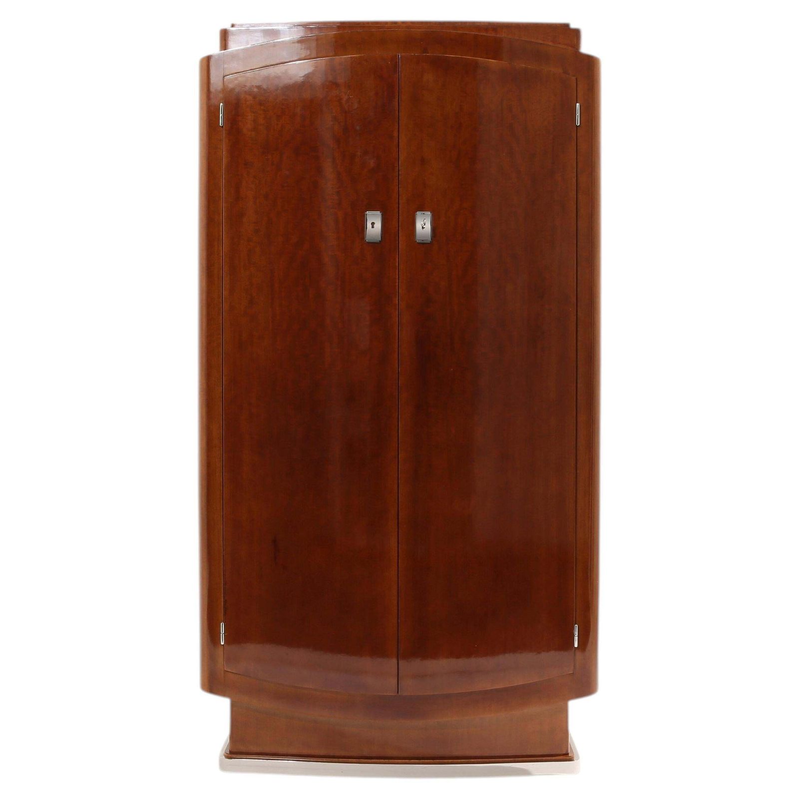 Cabinet Jules Leleu en acajou et métal nickelé, 1930