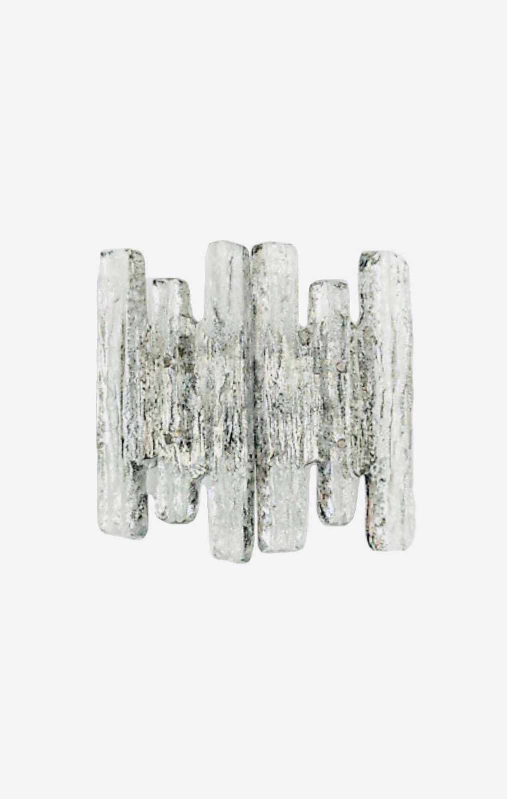Pair Of Midcentury Austrian Ice Glass "Puck" Wall Sconces By Kalmar, 1970s photo Lighting