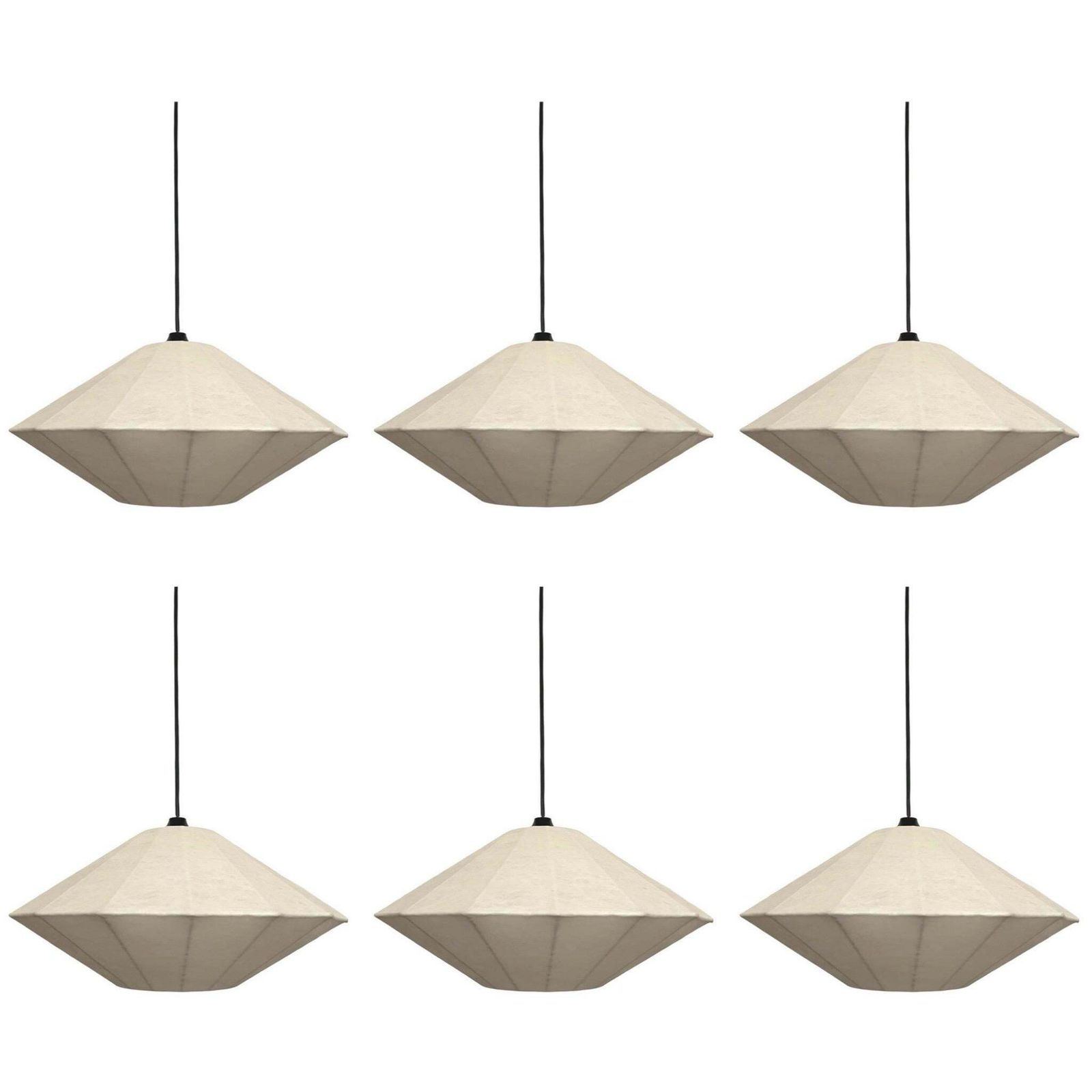 Austrian Postmodern Set Of Six "Cocoon" Chandeliers By Eglo Leuchten, 1990s
