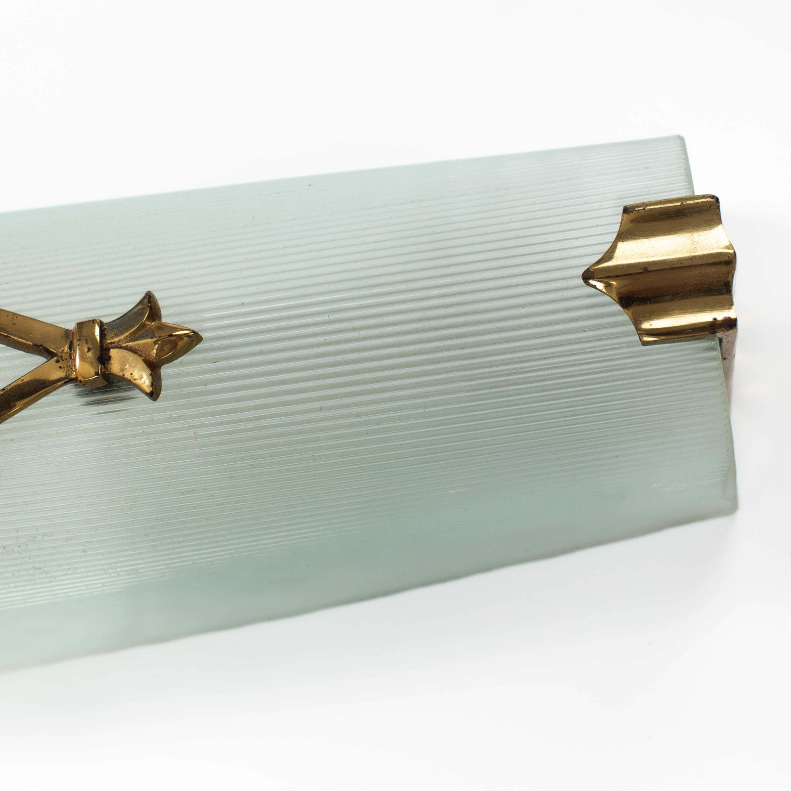 photo for sale Pair Of French Art Déco Satin Glass Wall Sconces By Atelier Petitot, Paris 1930s