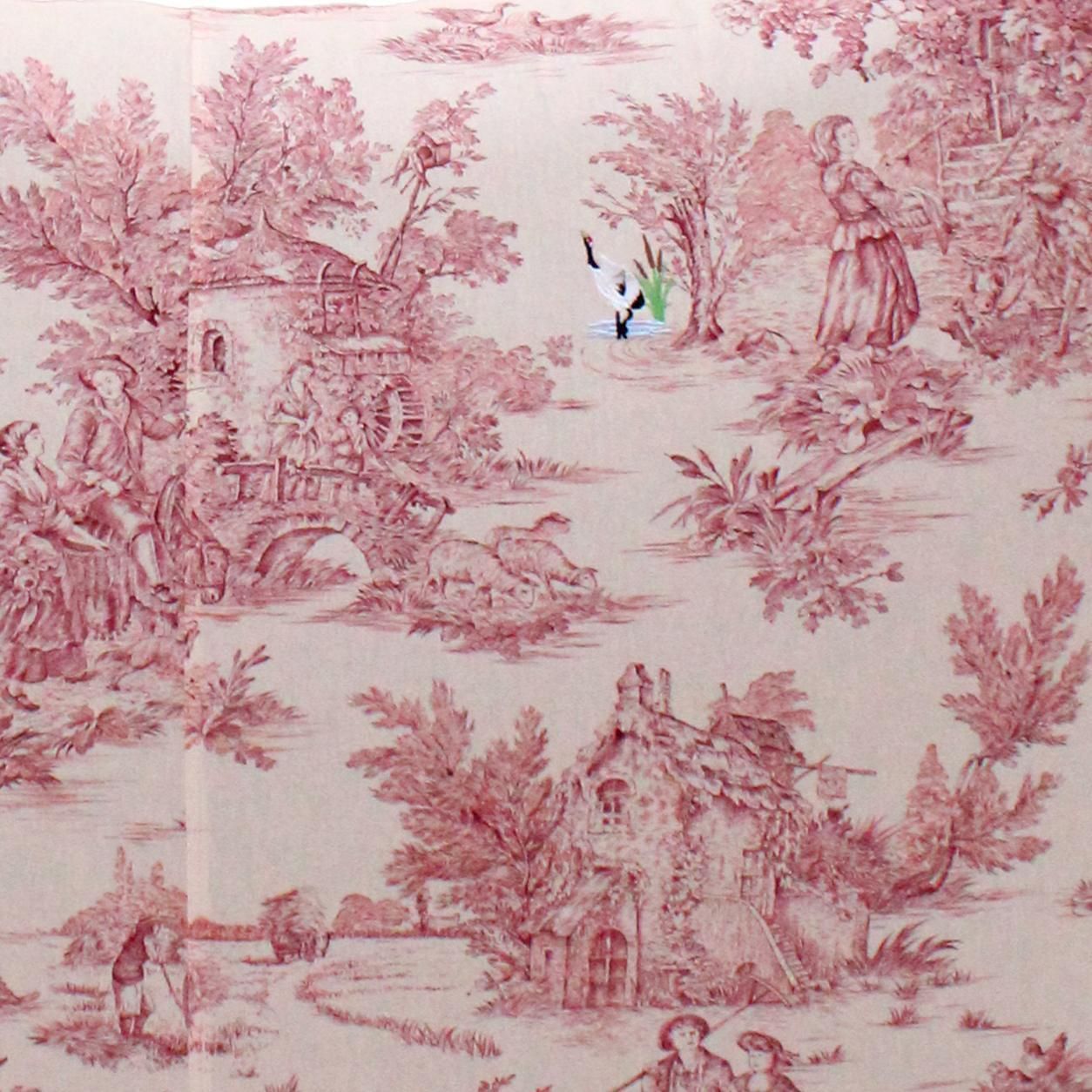 Pair Of Iconic Bambola Armchairs By Mario Bellini, Pink Toile De Jouy Fabric photo vinterior