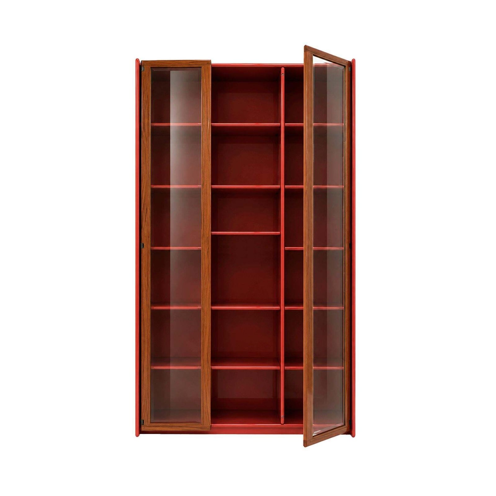 Mid Century Afra & Tobia Scarpa Italian Wood Red Lacquer And Glass 1960s Vitrine photo furniture