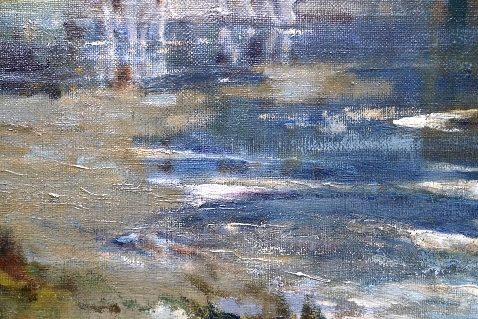 photo for sale Evening In Wharfedale 1917   British Impressionist Landscape Oil Painting Cattle