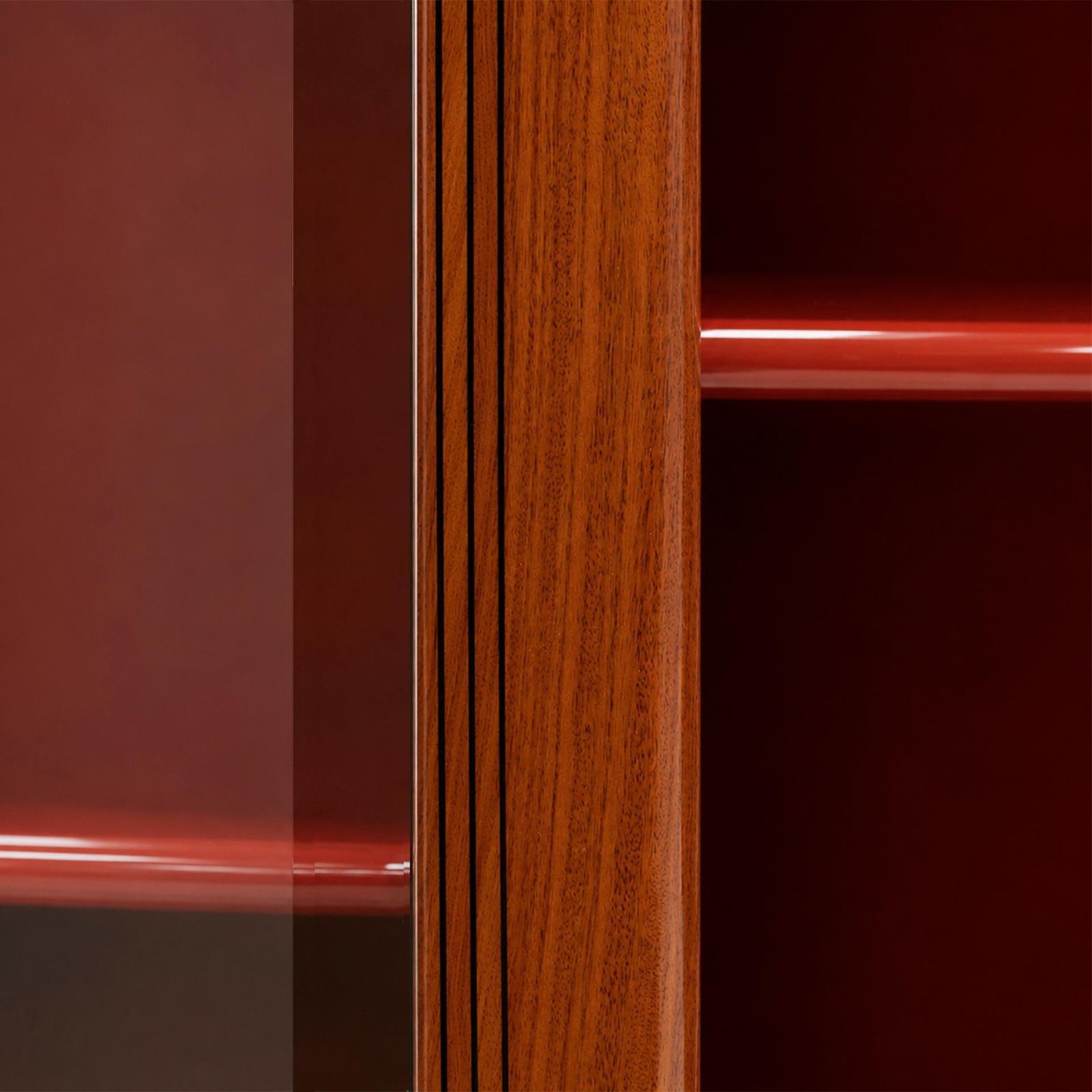 Mid Century Afra & Tobia Scarpa Italian Red Lacquer 1960s Modular Wall Unit photo vintage