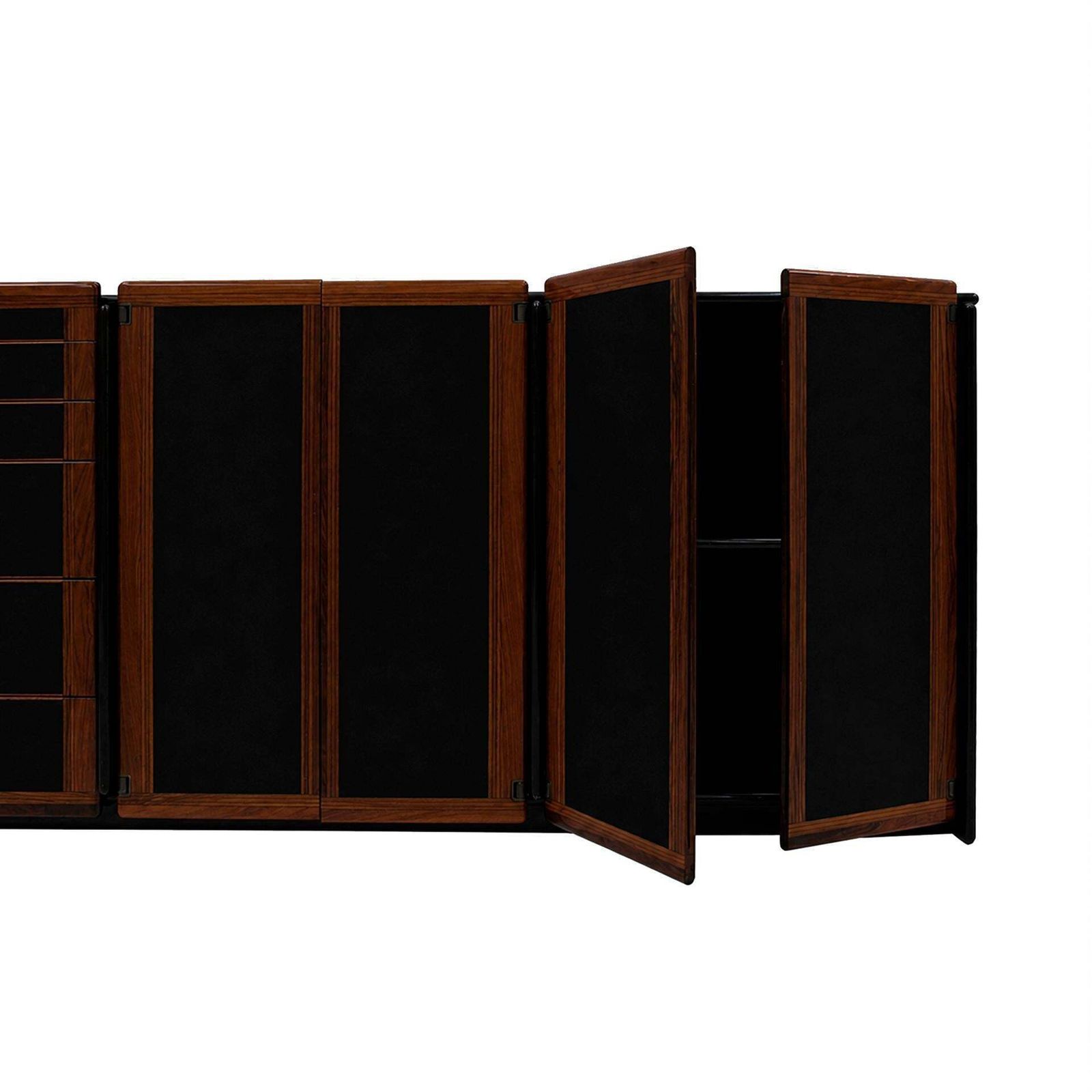 Mid Century Afra And Tobia Scarpa Italian Wood Black Lacquer 1970s Sideboard photo 13221.0