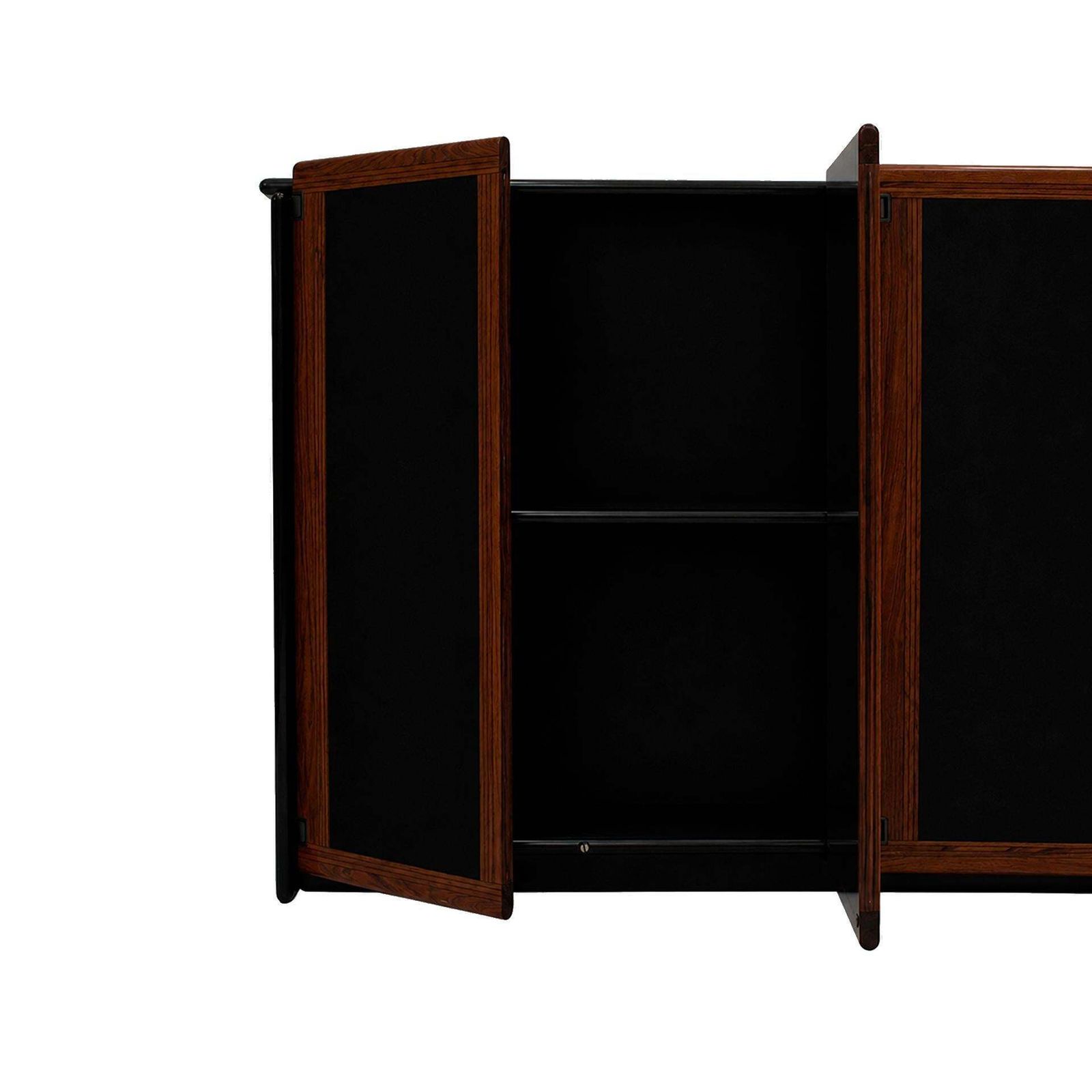 Mid Century Afra And Tobia Scarpa Italian Wood Black Lacquer 1970s Sideboard photo vinterior