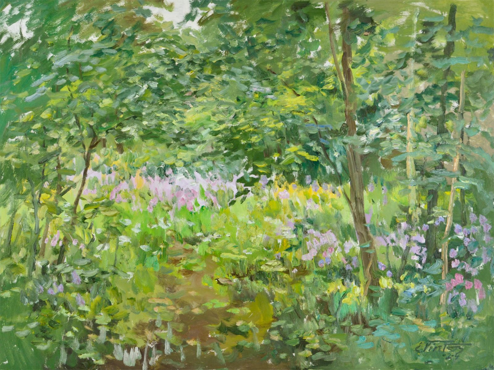 Landscape. 2004. By Edgars Vinters. Oil On Cardboard. 70x92 Cm