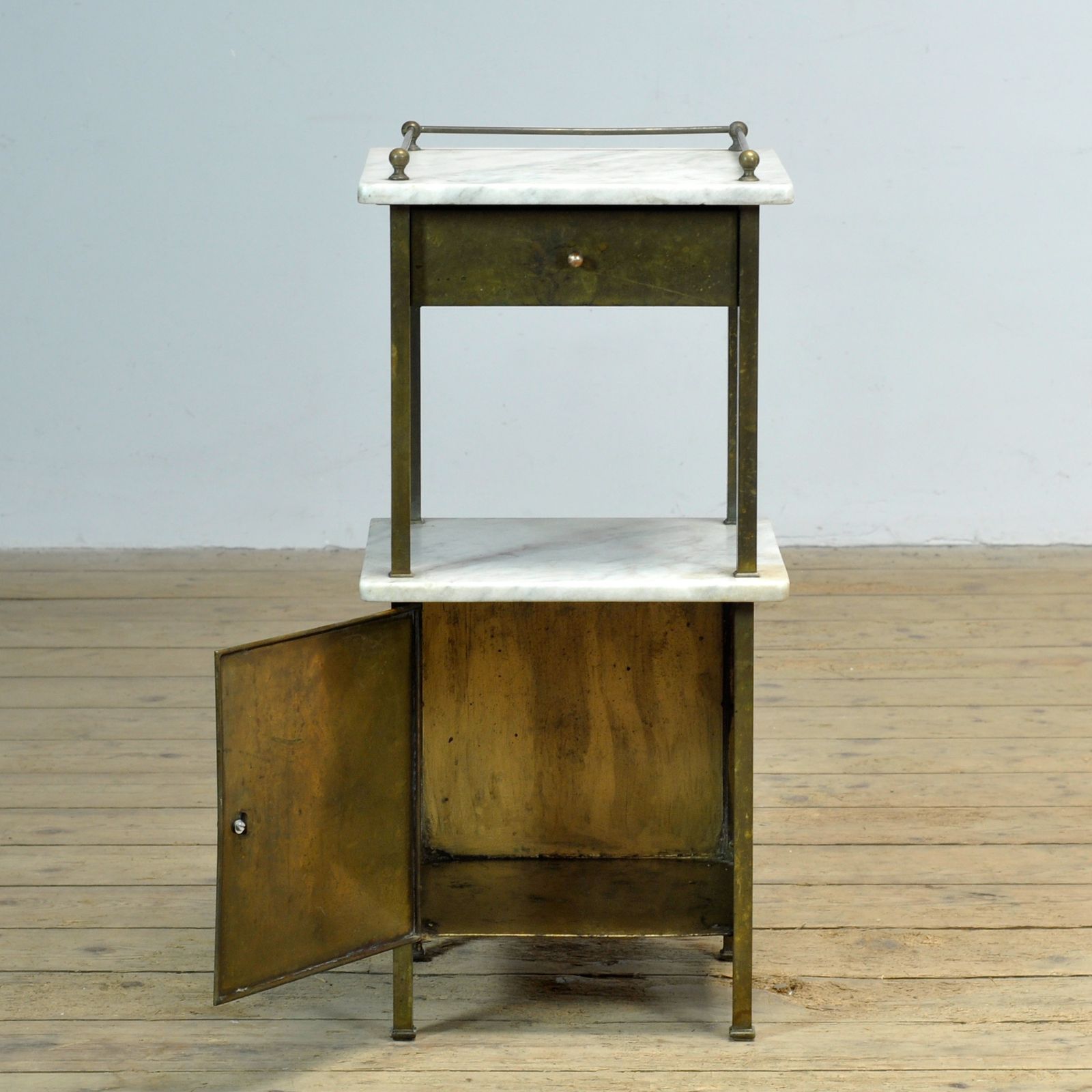 Brass Bedside Table, Circa 1900 photo Furniture